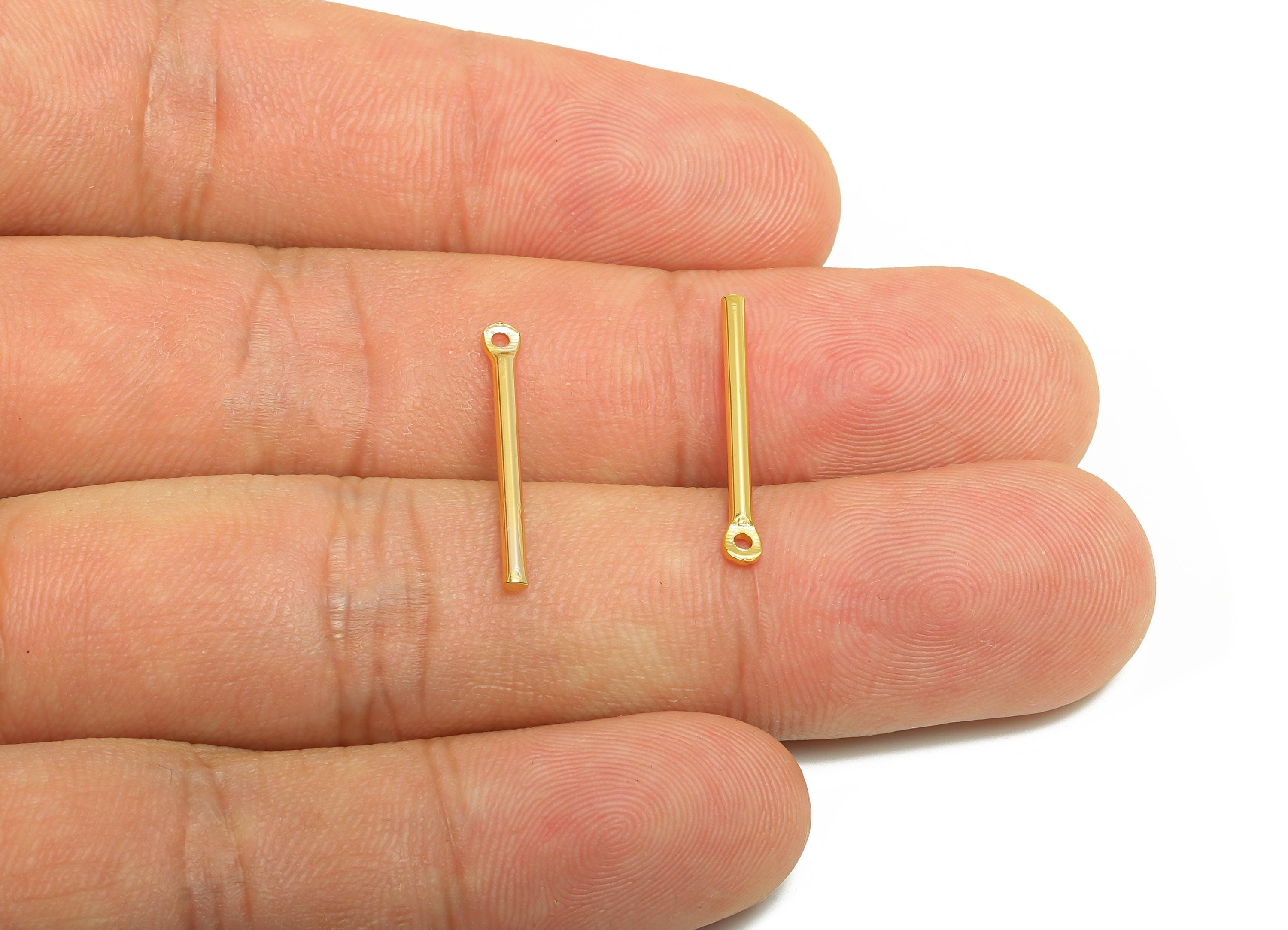 Brass Stick Earring Charm - Brass Bar Earring Charm - Wire Earring Charm - Stick Wire Charm - 18K Real Gold Plating - 20x1x1mm - RGP10204 - DOMEDBAZAAR
