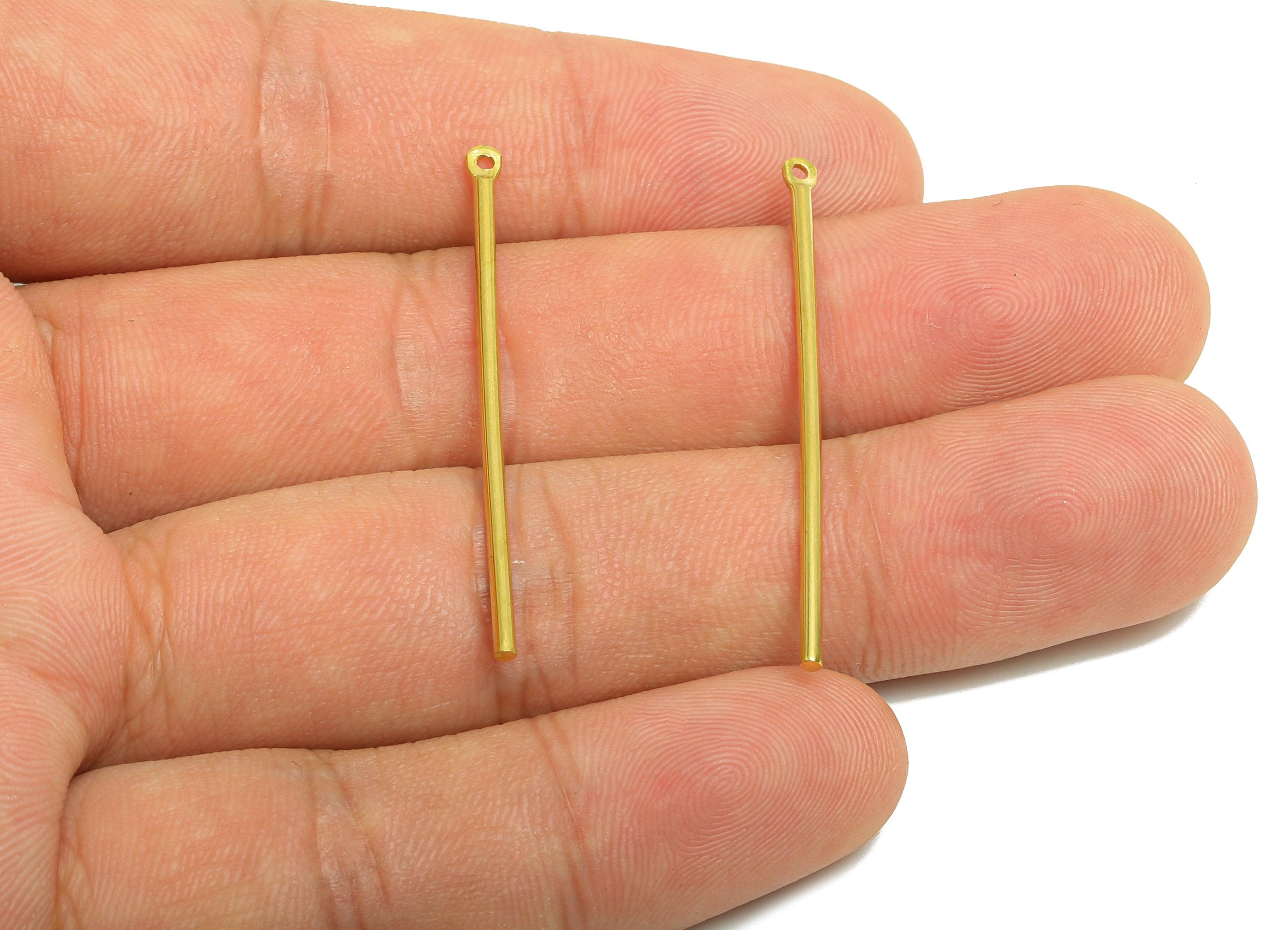 Brass Stick Earring Charm - Raw Brass Bar Earring Charm - Wire Earring Charm - Stick Wire Charm - Jewelry DIY - 40x1x1mm - PP10911 - DOMEDBAZAAR
