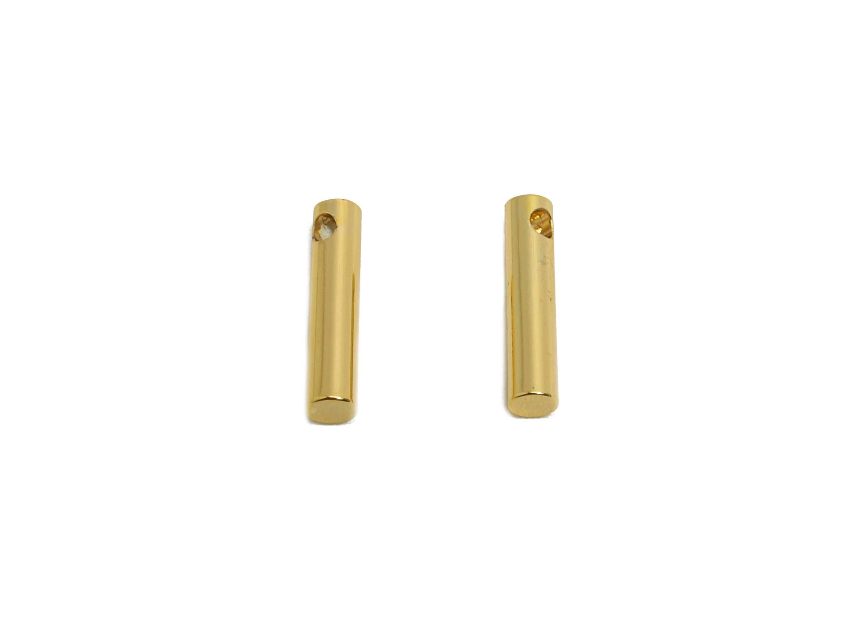 2.0*10mm Stick Earring Charm - Brass Minimalist Gold Bar Pendant - Bar Necklace Charms - Gold Jewelry- 18K Real Gold Plating - RGP10174 - DOMEDBAZAAR