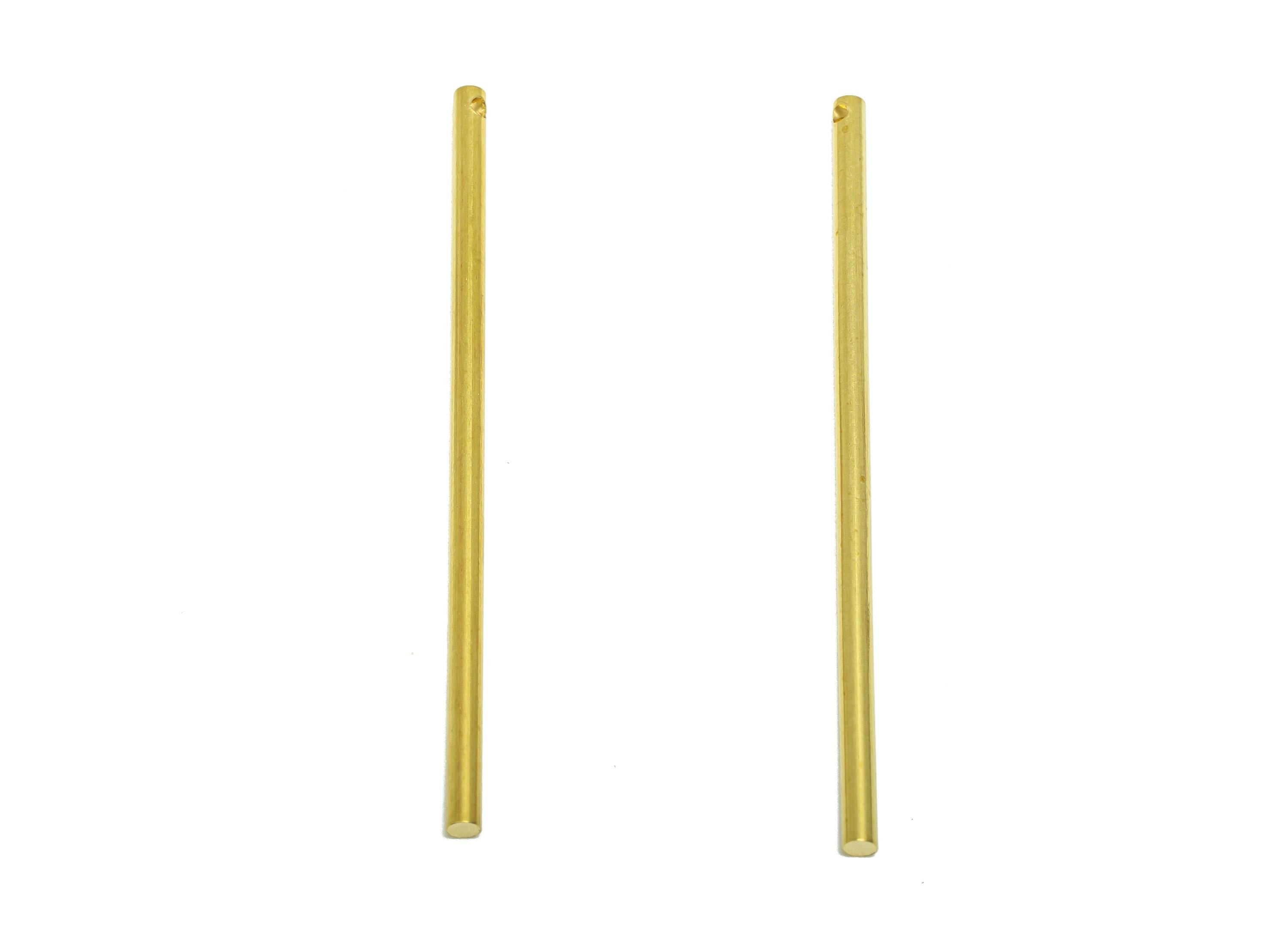 Sleek Stick Earring Charm - Brass Bar Earring Charm - Modern Jewelry Charm - Elegant Bar Jewelry - Chic Bar Accessories - 50x2x2mm - PP10894 - DOMEDBAZAAR