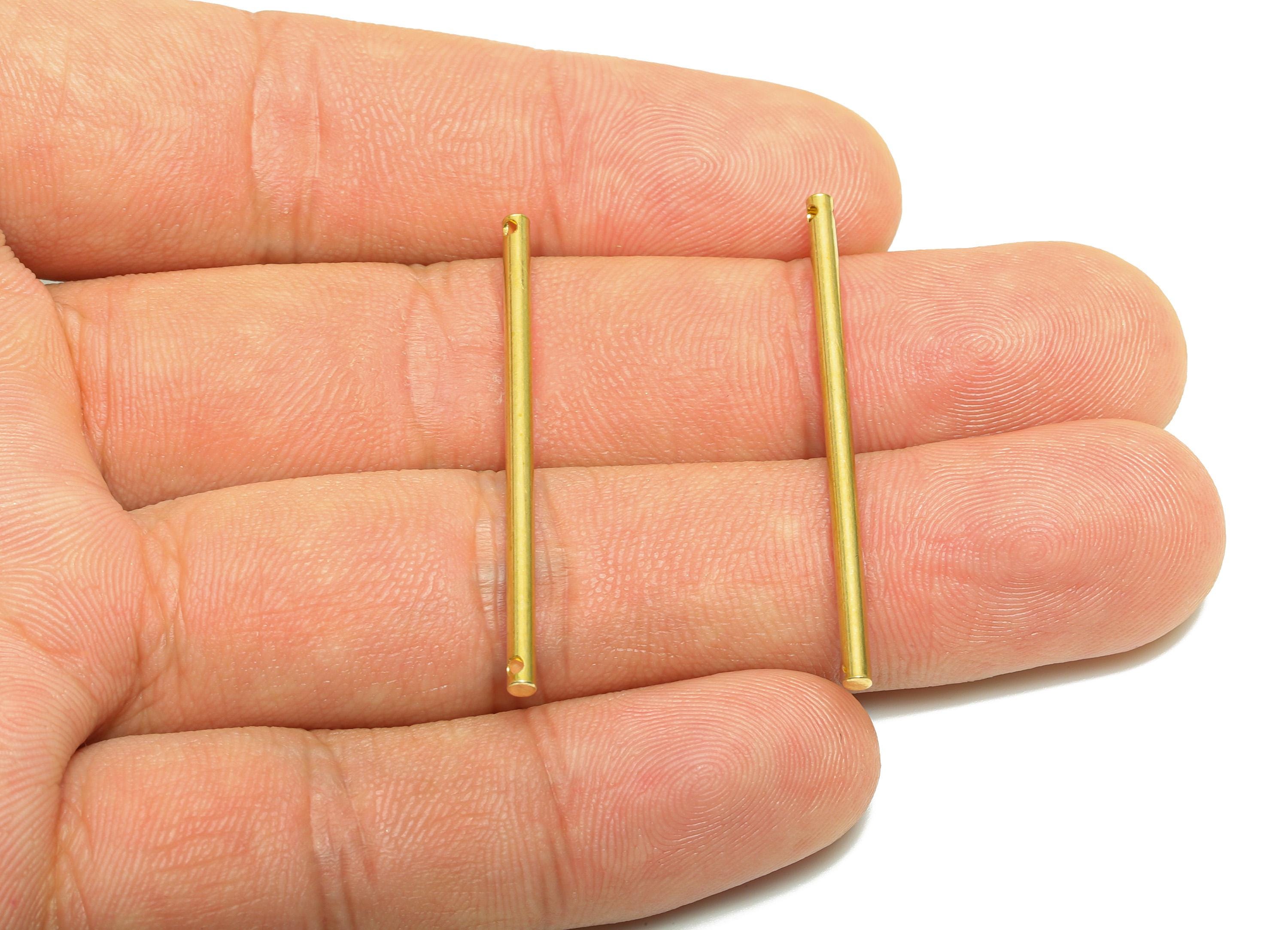 2.0*40mm Bar Earring Connector - Brass Minimalist Bar Pendant - Sleek Stick Earring Charm - Clean Line - Chic Bar Accessories - PP10883 - DOMEDBAZAAR