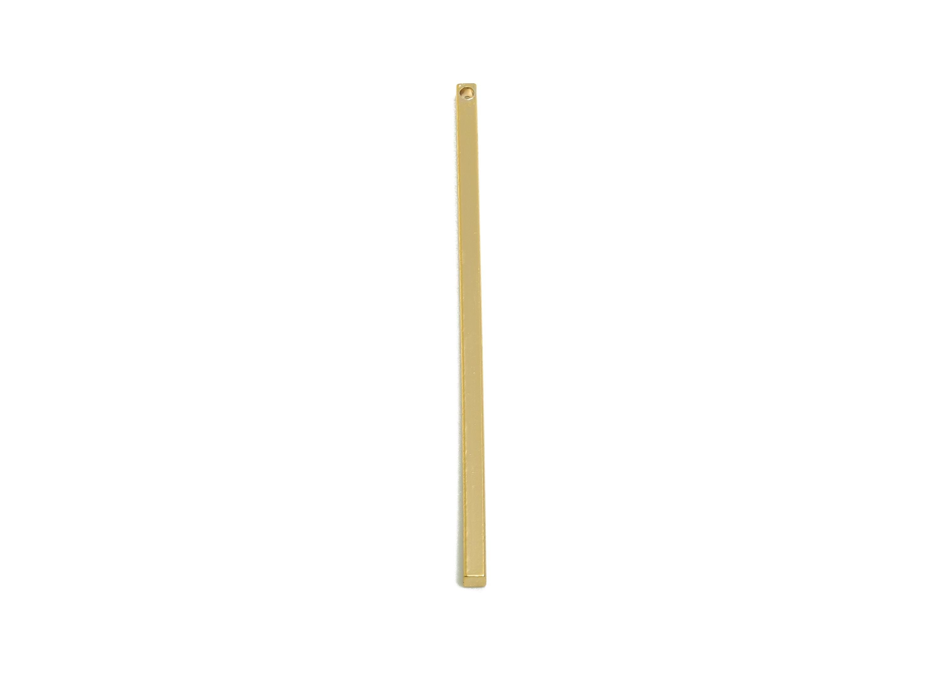 40*1.5mm Rectangle Earring Charm - Brass Minimalist Gold Slim Bar Pendant - Necklace Charm - Gold Jewelry - 18K Real Gold Plated - RGP10158 - DOMEDBAZAAR