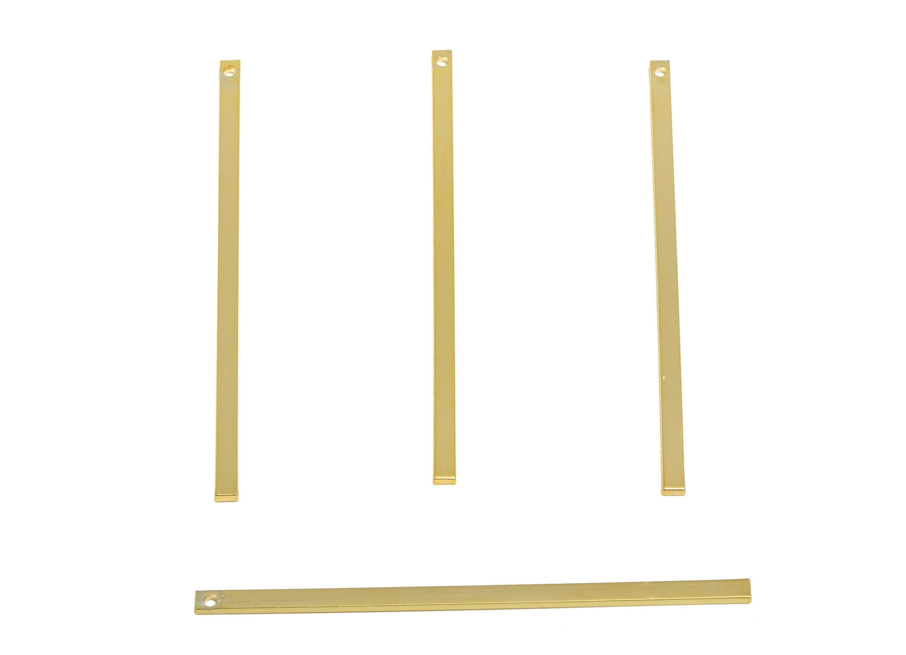 2*1*50mm Rectangle Earring Charm - Brass Minimalist Gold Slim Bar Pendant - Necklace Charm - Gold Jewelry - 18K Real Gold Plated - RGP10151 - DOMEDBAZAAR