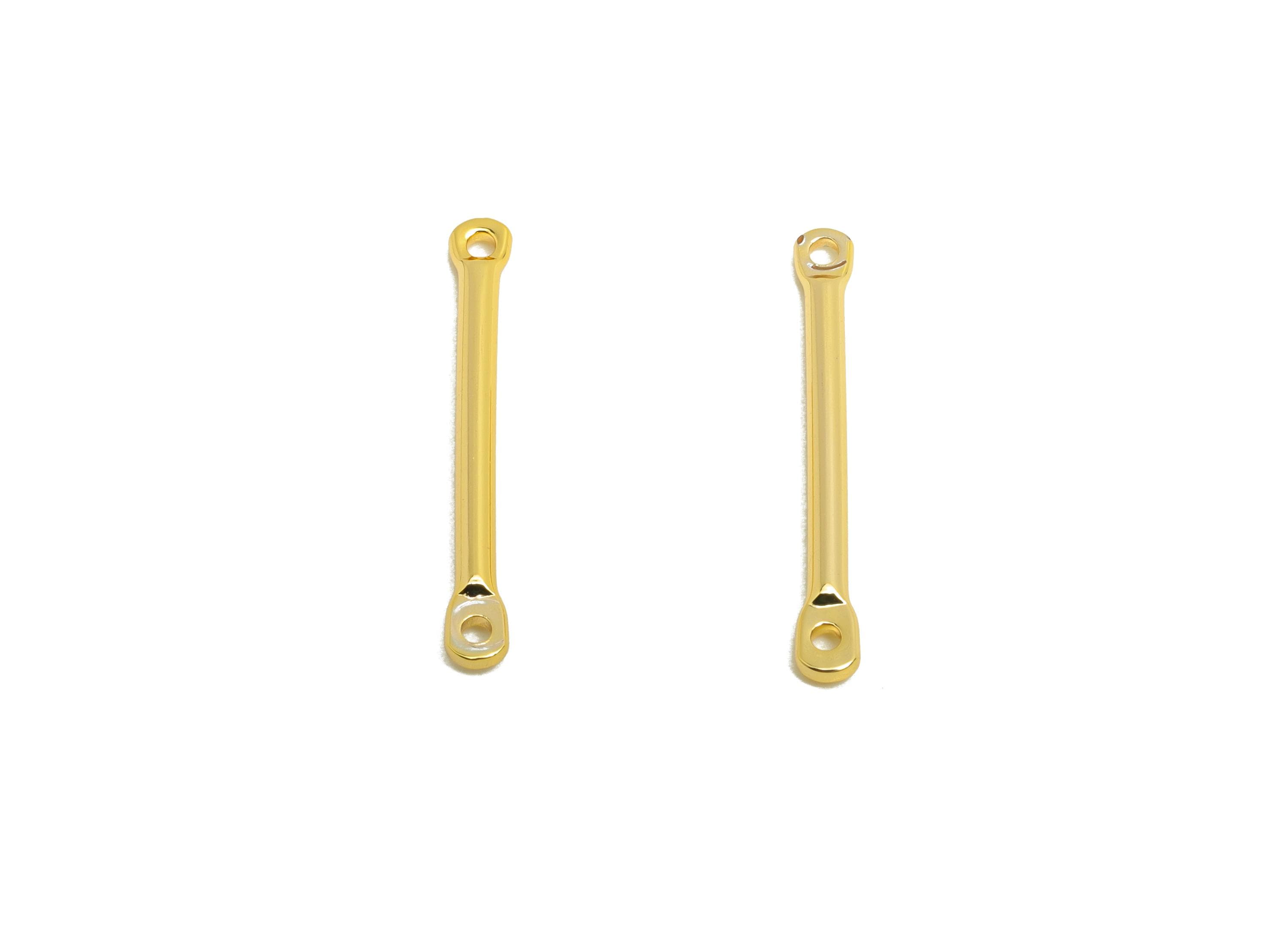 1.5*20mm Gold Bar Earring Connector - Brass Metal Link Component - Vertical Stick Design - Gold Jewelry - 18K Real Gold Plated - RGP10187 - DOMEDBAZAAR