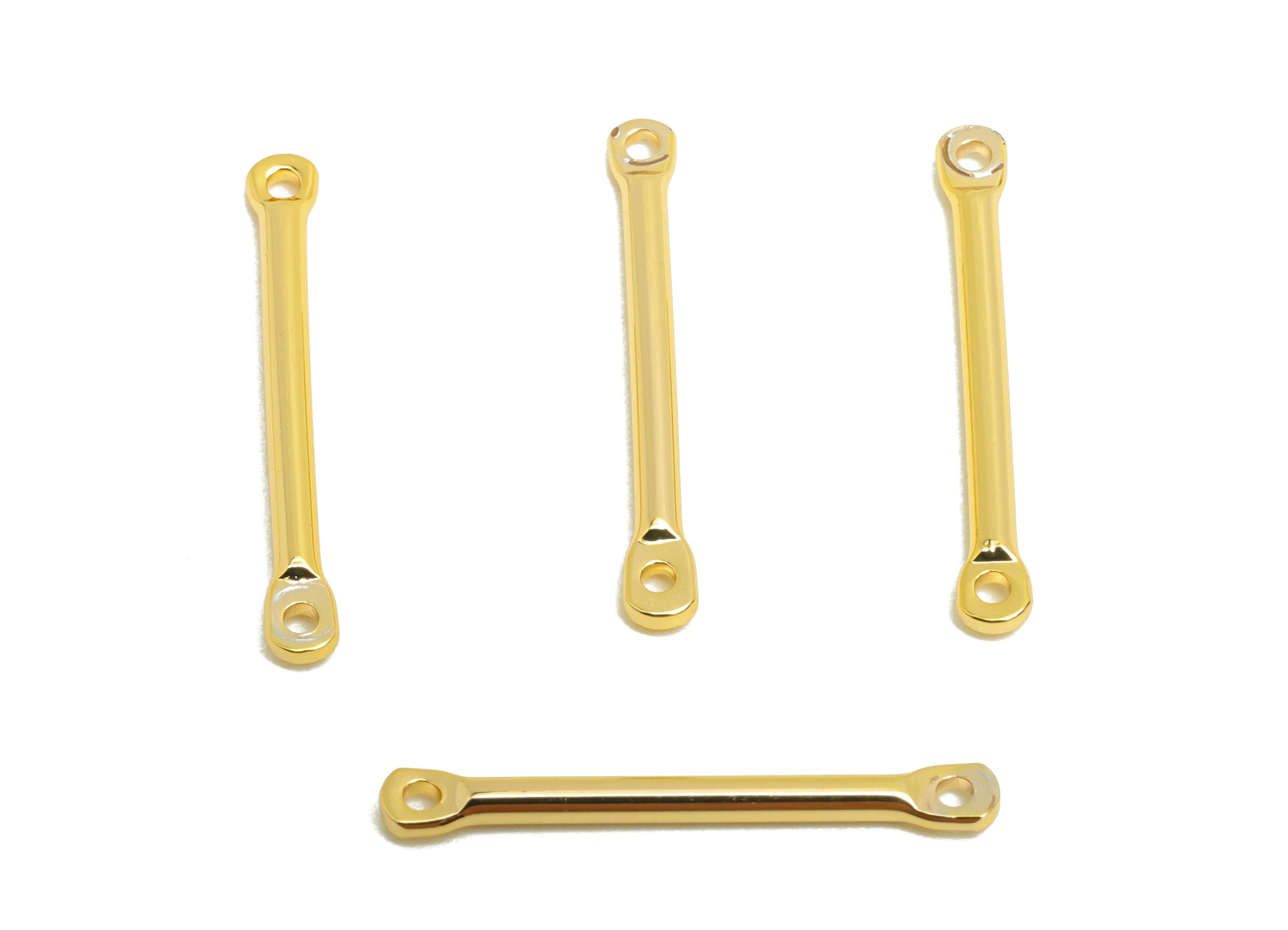 1.5*20mm Gold Bar Earring Connector - Brass Metal Link Component - Vertical Stick Design - Gold Jewelry - 18K Real Gold Plated - RGP10187 - DOMEDBAZAAR