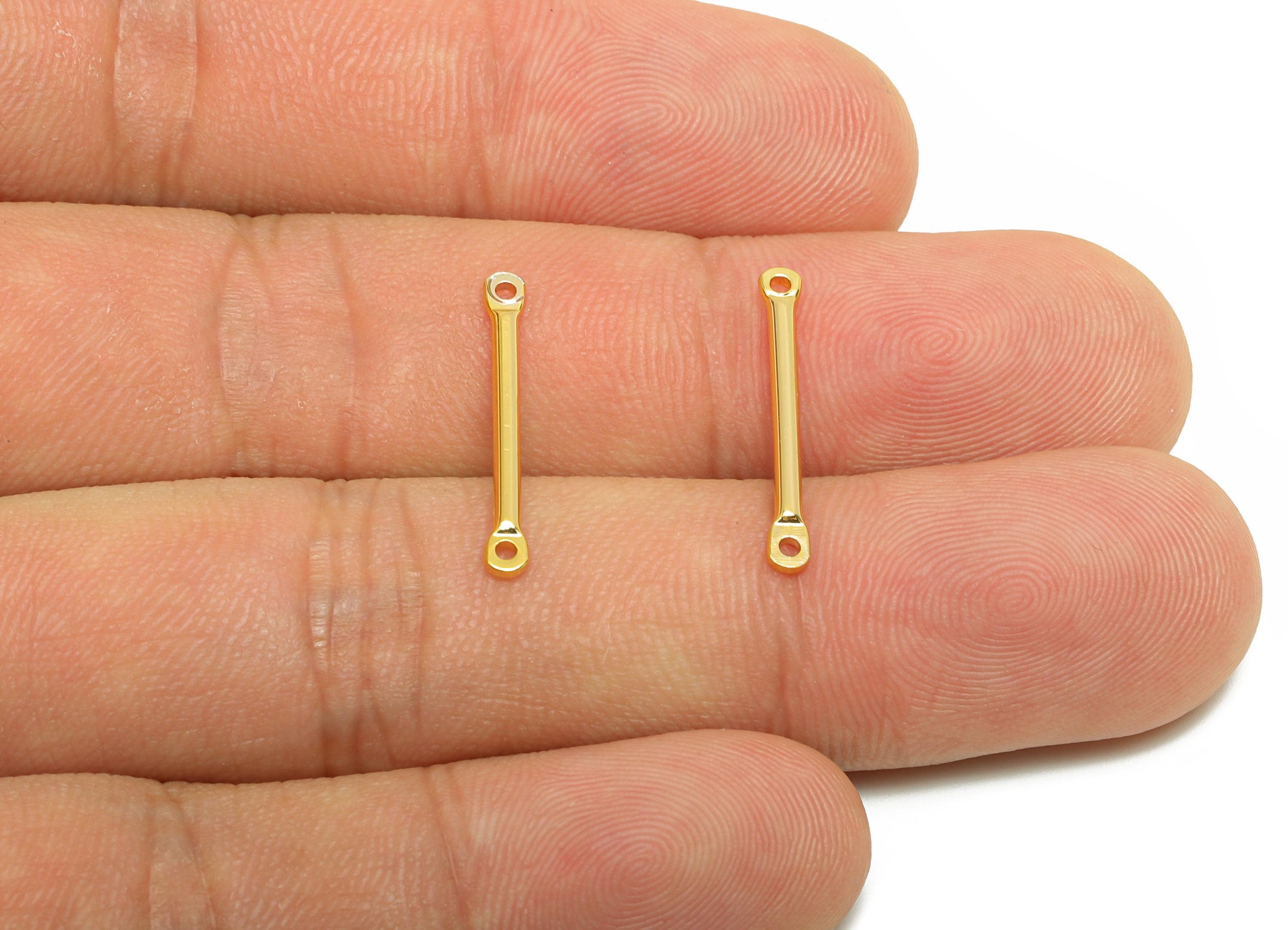 1.5*20mm Gold Bar Earring Connector - Brass Metal Link Component - Vertical Stick Design - Gold Jewelry - 18K Real Gold Plated - RGP10187 - DOMEDBAZAAR