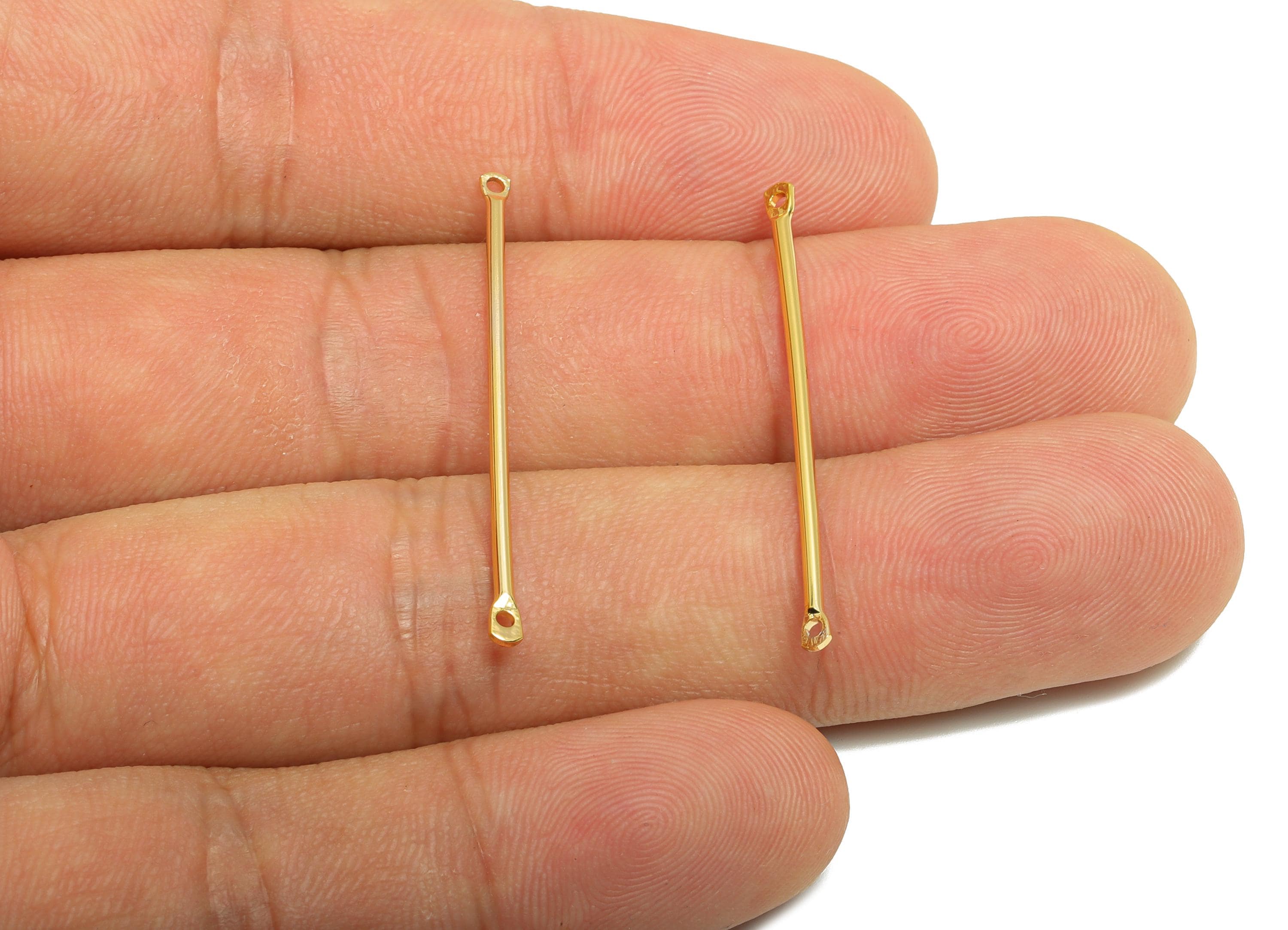 1.2*35mm Gold Bar Earring Connector - Brass Metal Link Component - Vertical Stick Design - Gold Jewelry - 18K Real Gold Plated - RGP10189 - DOMEDBAZAAR