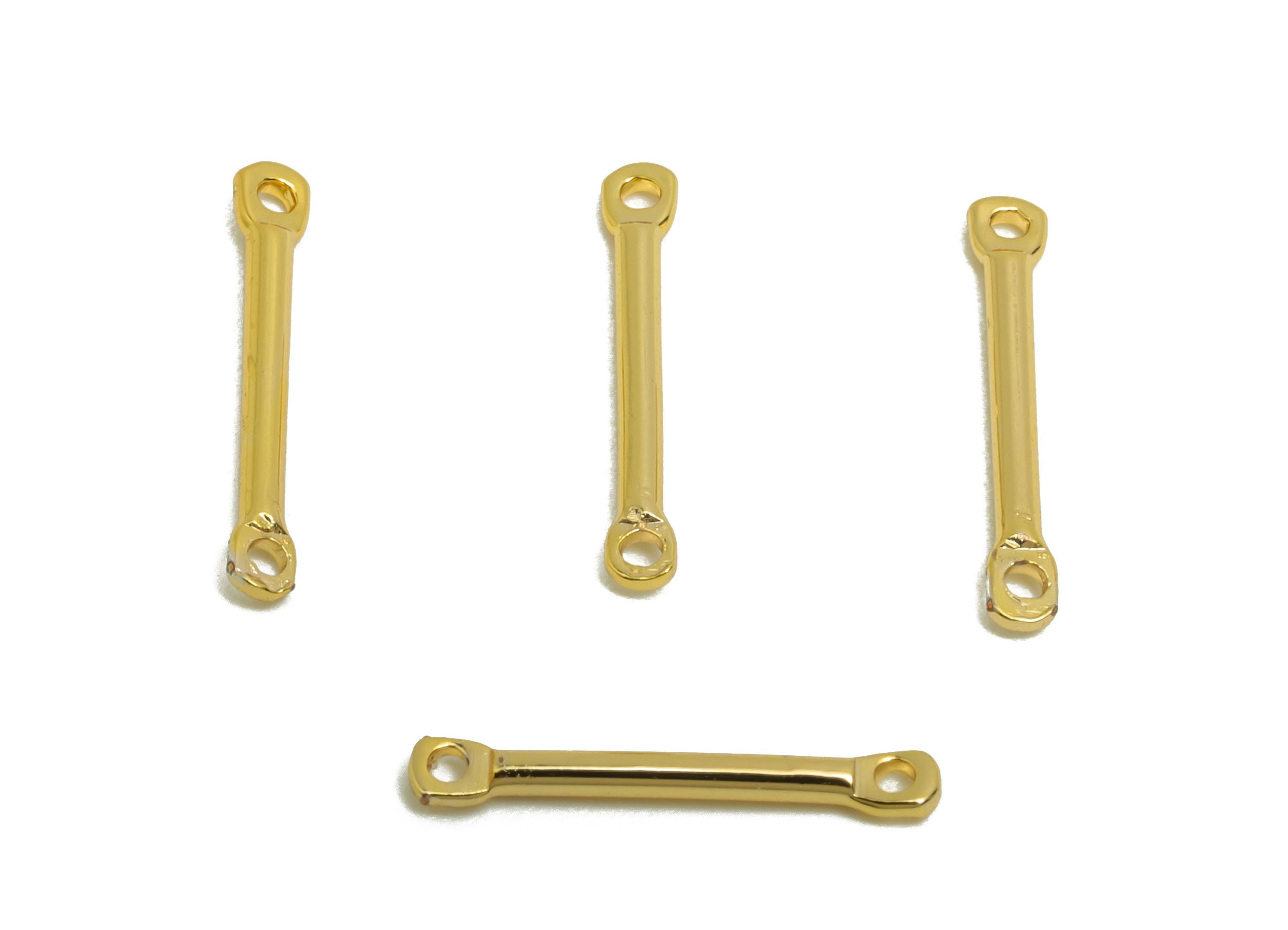 1.2*14mm Gold Bar Earring Connector - Brass Metal Link Component - Vertical Stick Design - Gold Jewelry - 18K Real Gold Plated - RGP10192 - DOMEDBAZAAR