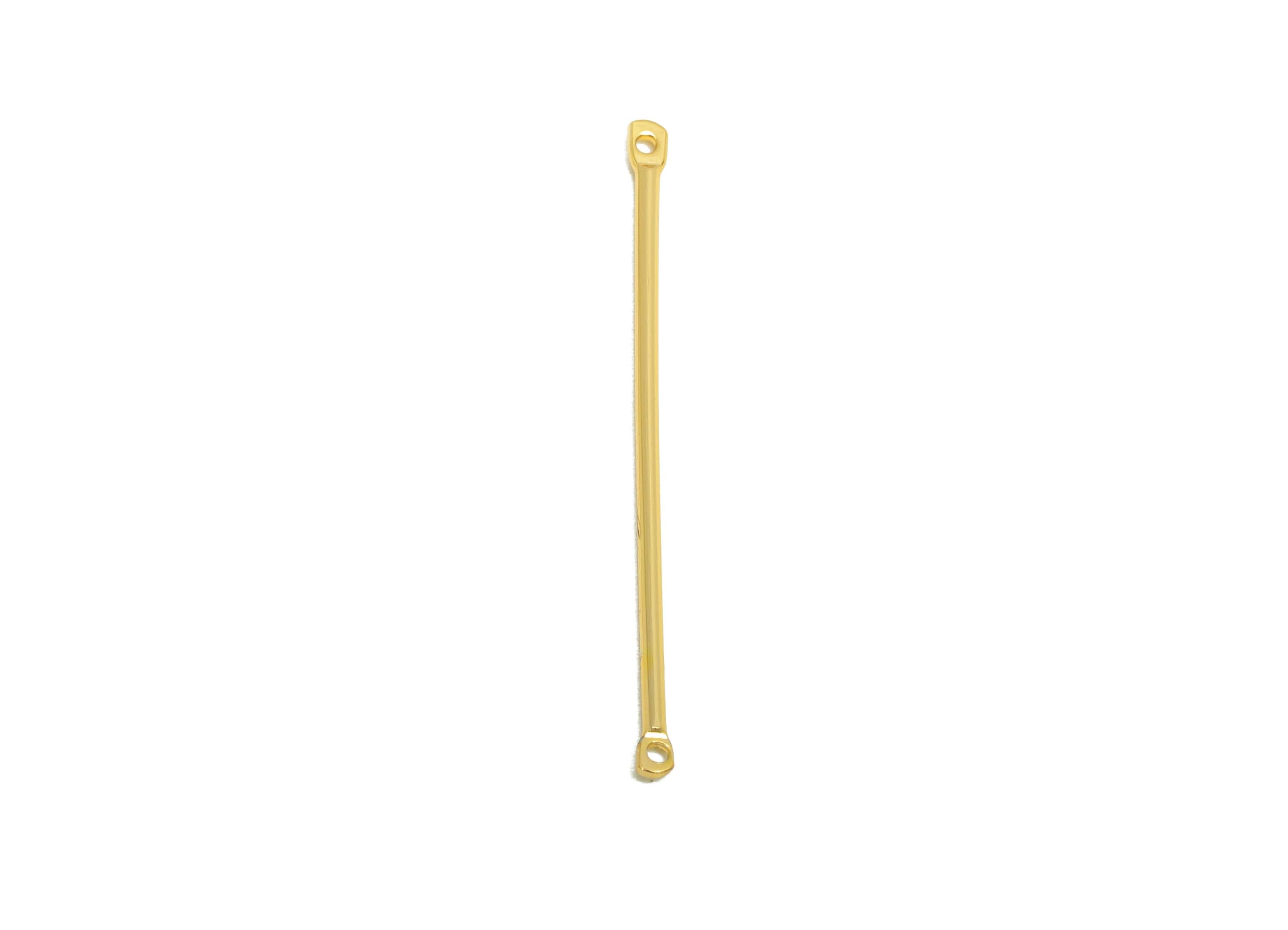 1.2*40mm Gold Bar Earring Connector - Brass Metal Link Component - Vertical Stick Design - Gold Jewelry - 18K Real Gold Plated - RGP10188 - DOMEDBAZAAR