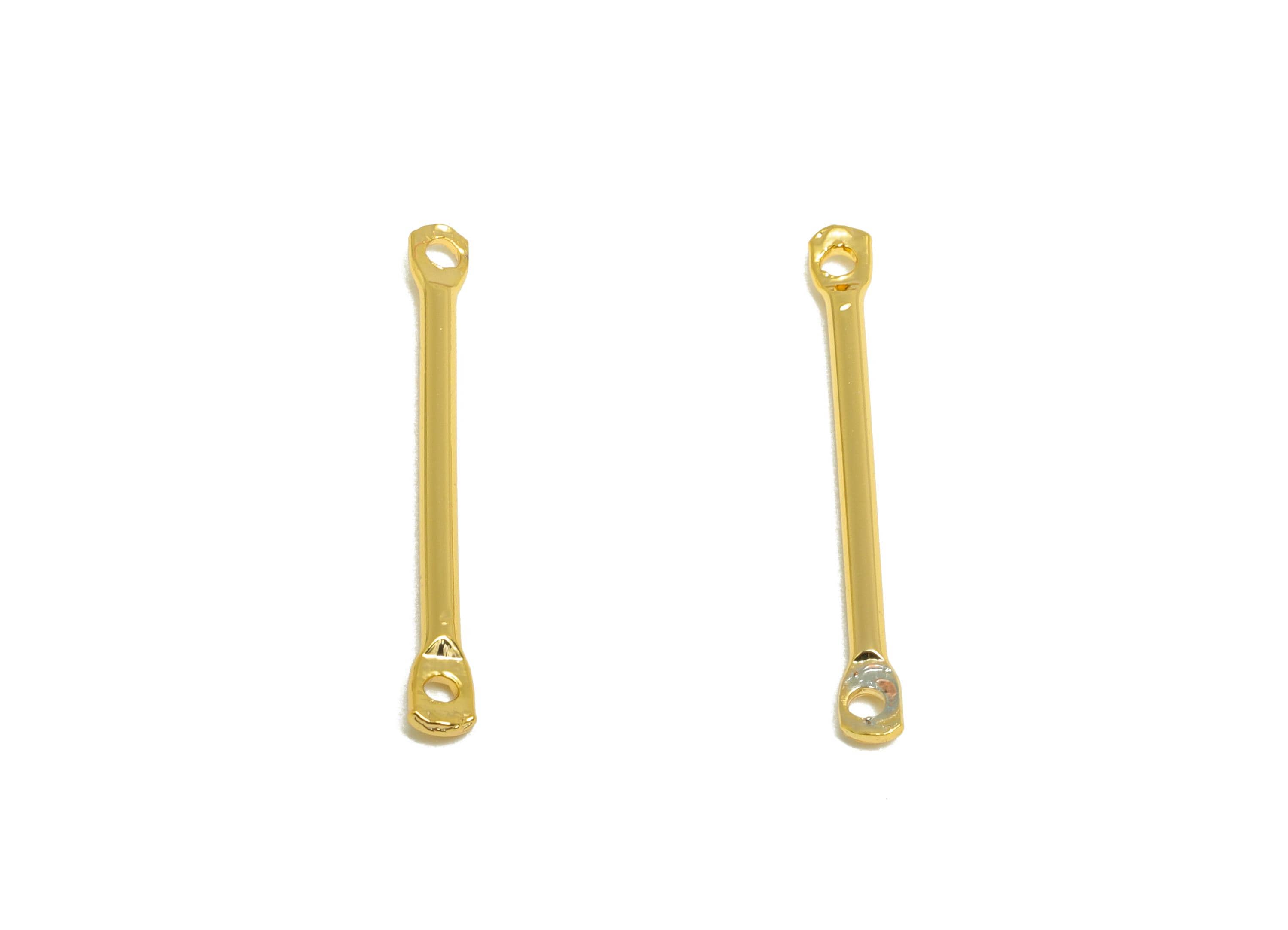 1.2*20mm Gold Bar Earring Connector - Brass Metal Link Component - Vertical Stick Design - Gold Jewelry - 18K Real Gold Plated - RGP10191 - DOMEDBAZAAR