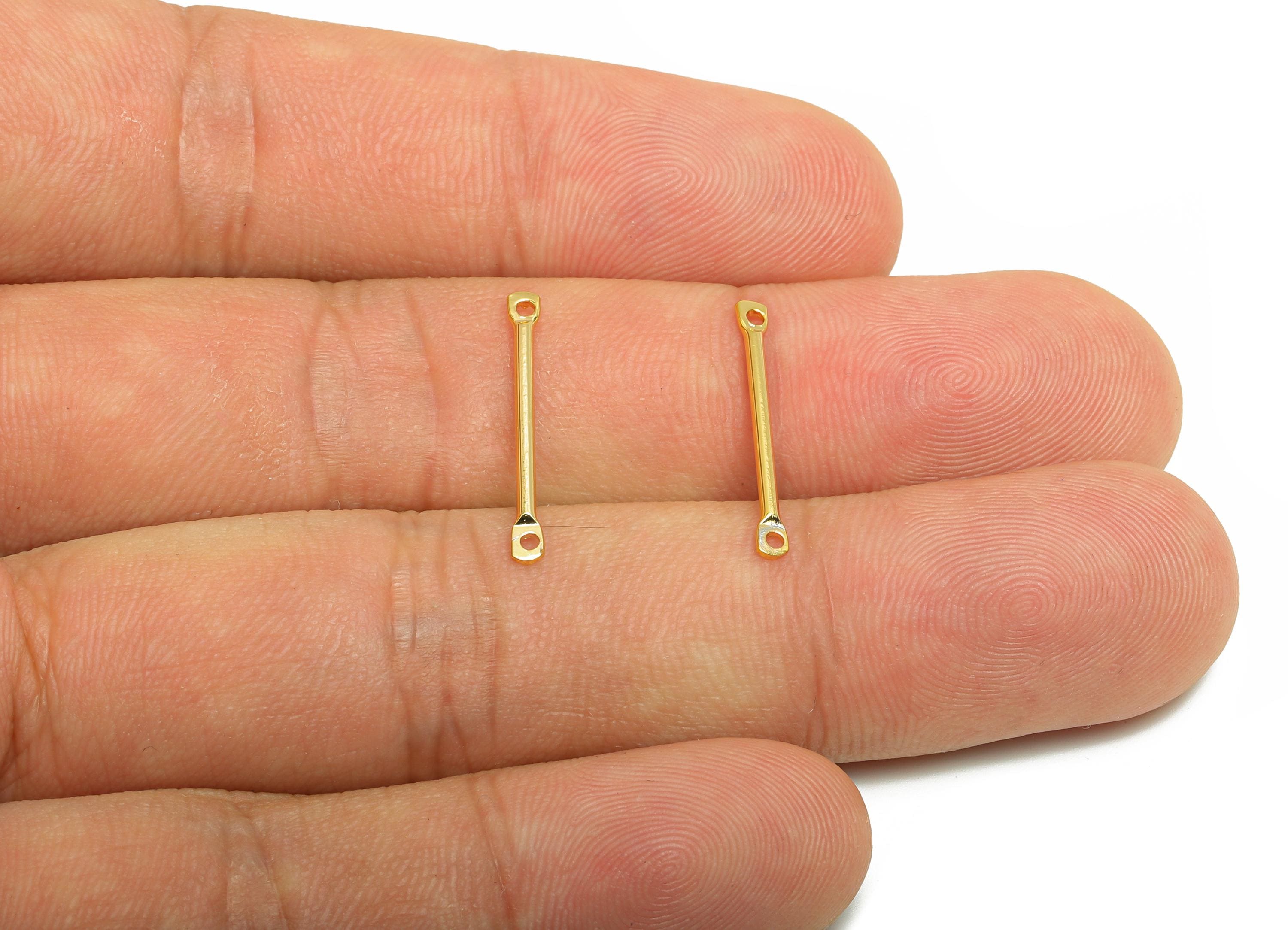 1.2*20mm Gold Bar Earring Connector - Brass Metal Link Component - Vertical Stick Design - Gold Jewelry - 18K Real Gold Plated - RGP10191 - DOMEDBAZAAR