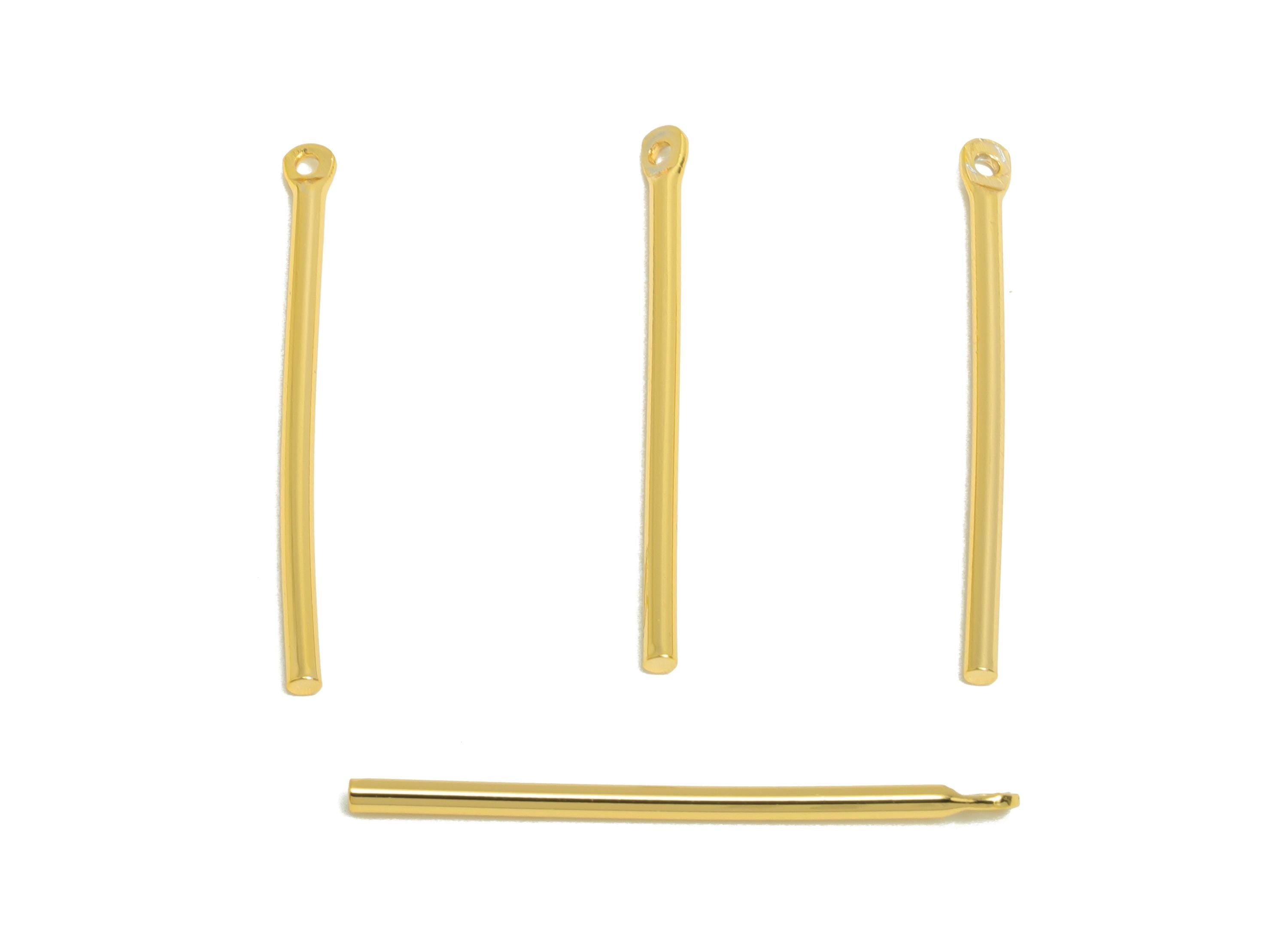 1.5*30mm Gold Bar Earring Charm - Brass Stick Charm For DIY Craft Jewelry - Gold Jewelry Making Tools - 18K Real Gold Plating - RGP10203 - DOMEDBAZAAR