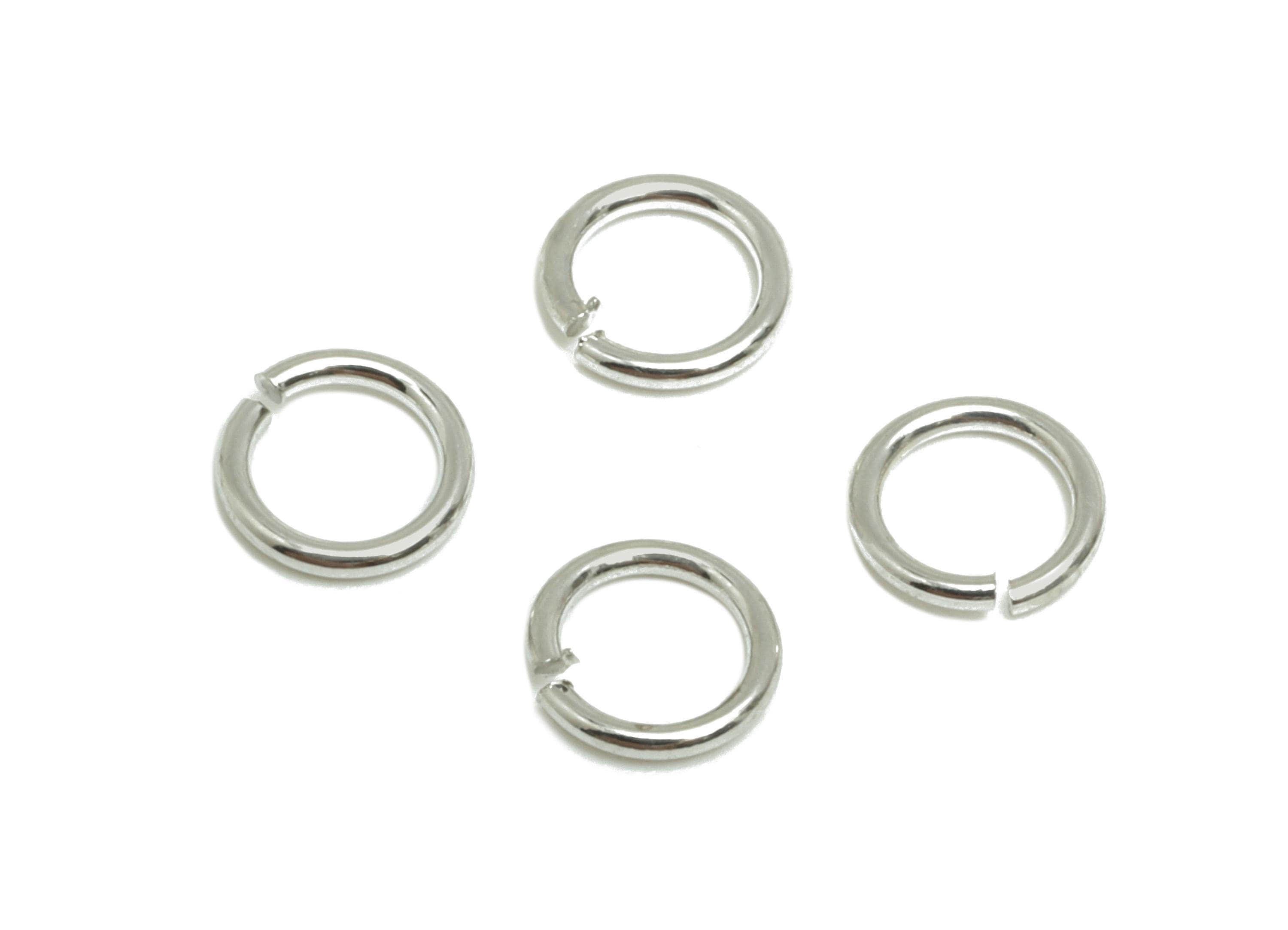 5*0.7mm Brass Jump Rings Charm - Brass Jump Rings Connector - Jump Ring For Jewelry Making - 18k Real White Gold Plated - RGP10216-5*0.7 - DOMEDBAZAAR