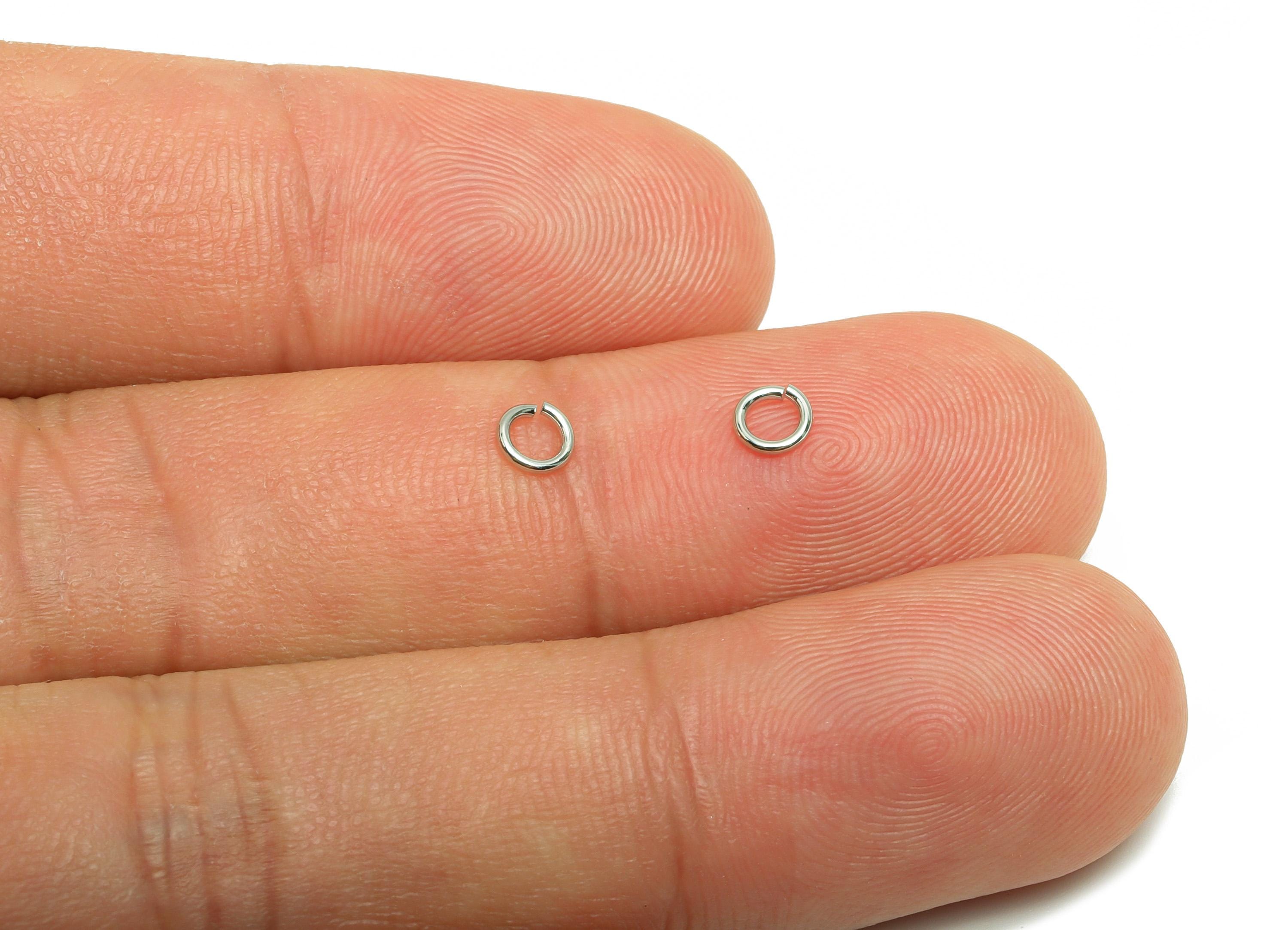 4*0.7mm Brass Jump Rings Charm - Brass Jump Rings Connector - Jump Ring For Jewelry Making - 18k Real White Gold Plated - RGP10216-4*0.7 - DOMEDBAZAAR