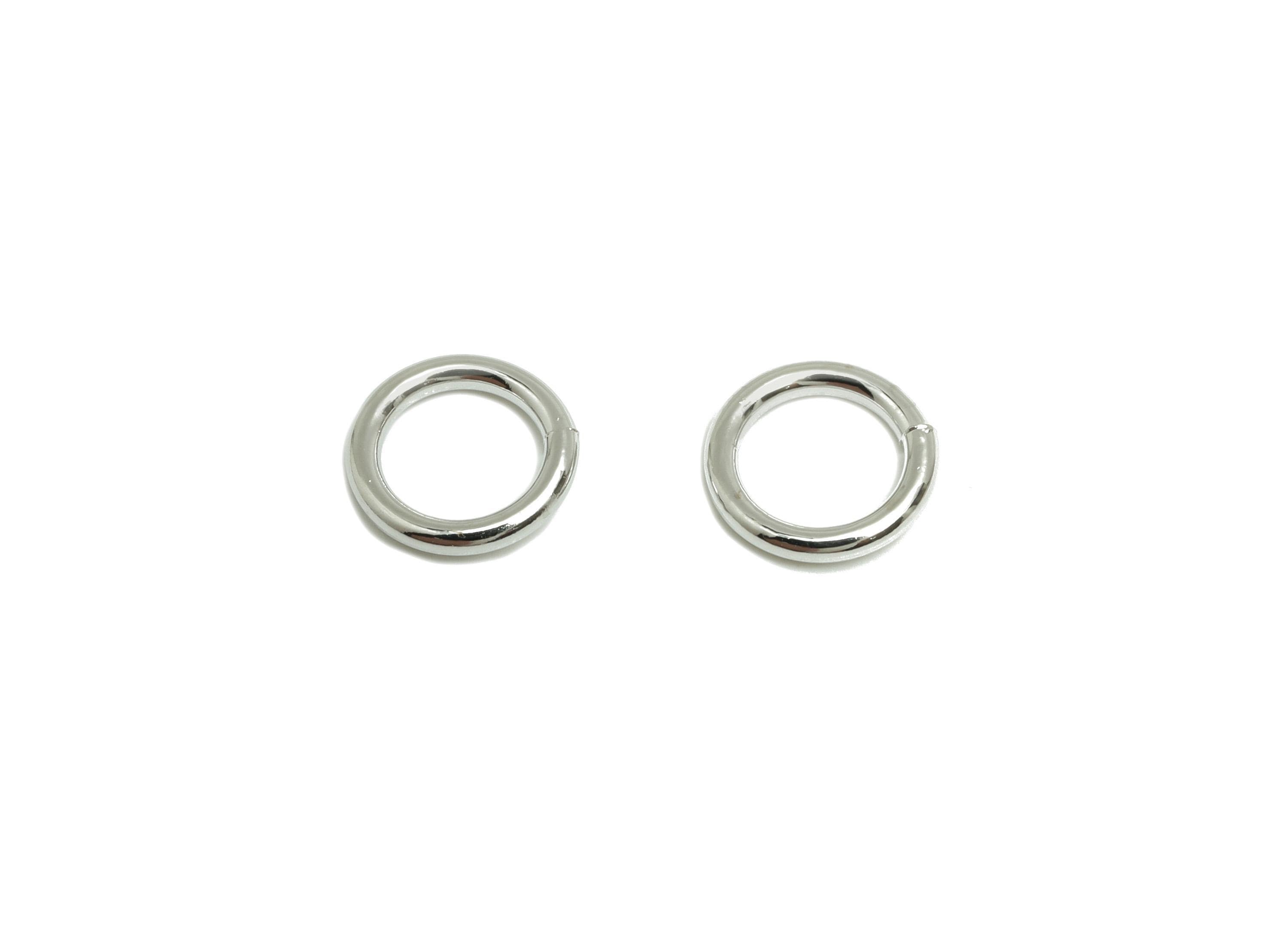 8*1.2mm Brass Jump Rings Charm - Brass Jump Rings Connector - Jump Ring For Jewelry Making - 18k Real White Gold Plated - RGP10216-8*1.2 - DOMEDBAZAAR