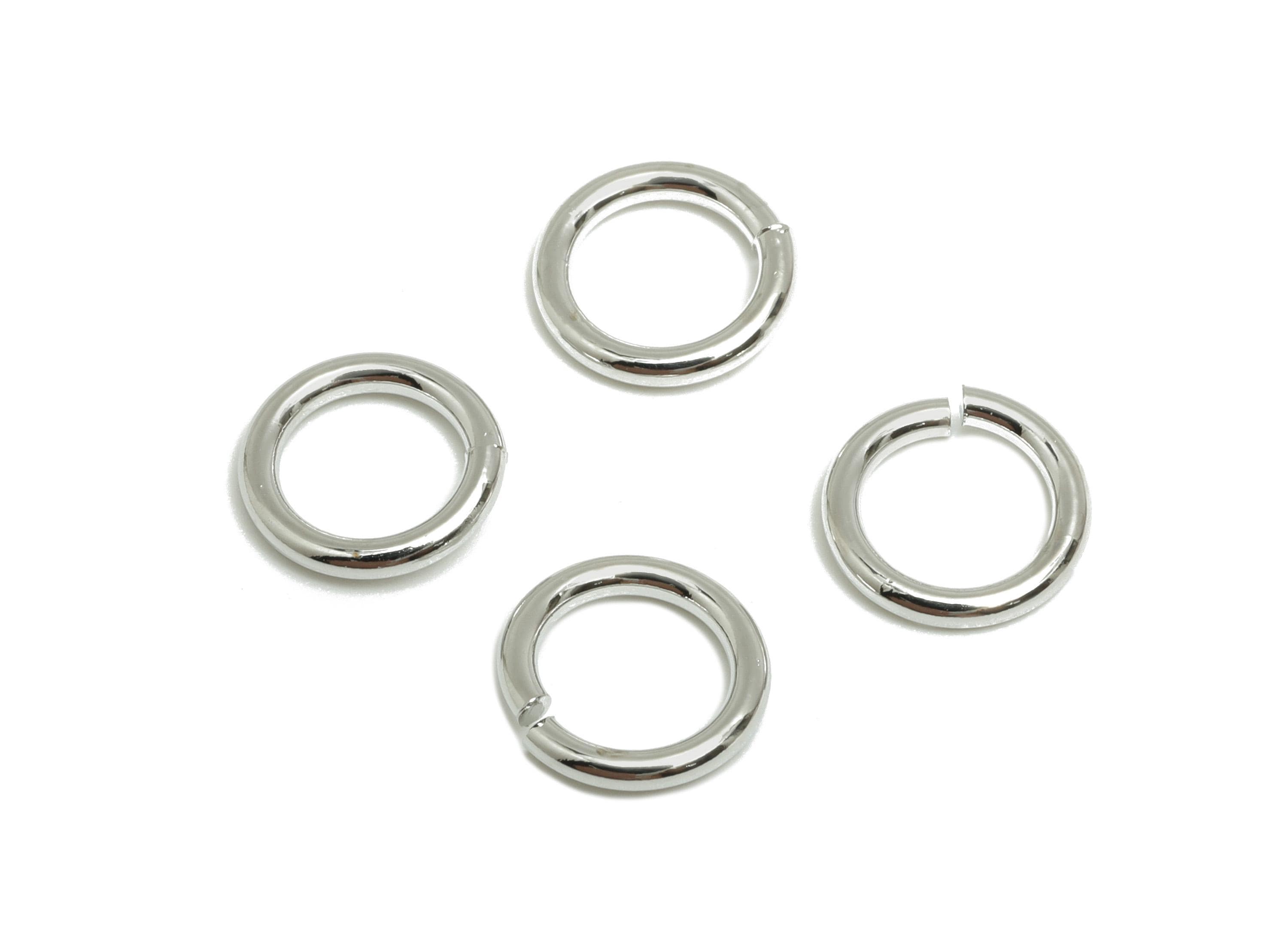 8*1.2mm Brass Jump Rings Charm - Brass Jump Rings Connector - Jump Ring For Jewelry Making - 18k Real White Gold Plated - RGP10216-8*1.2 - DOMEDBAZAAR