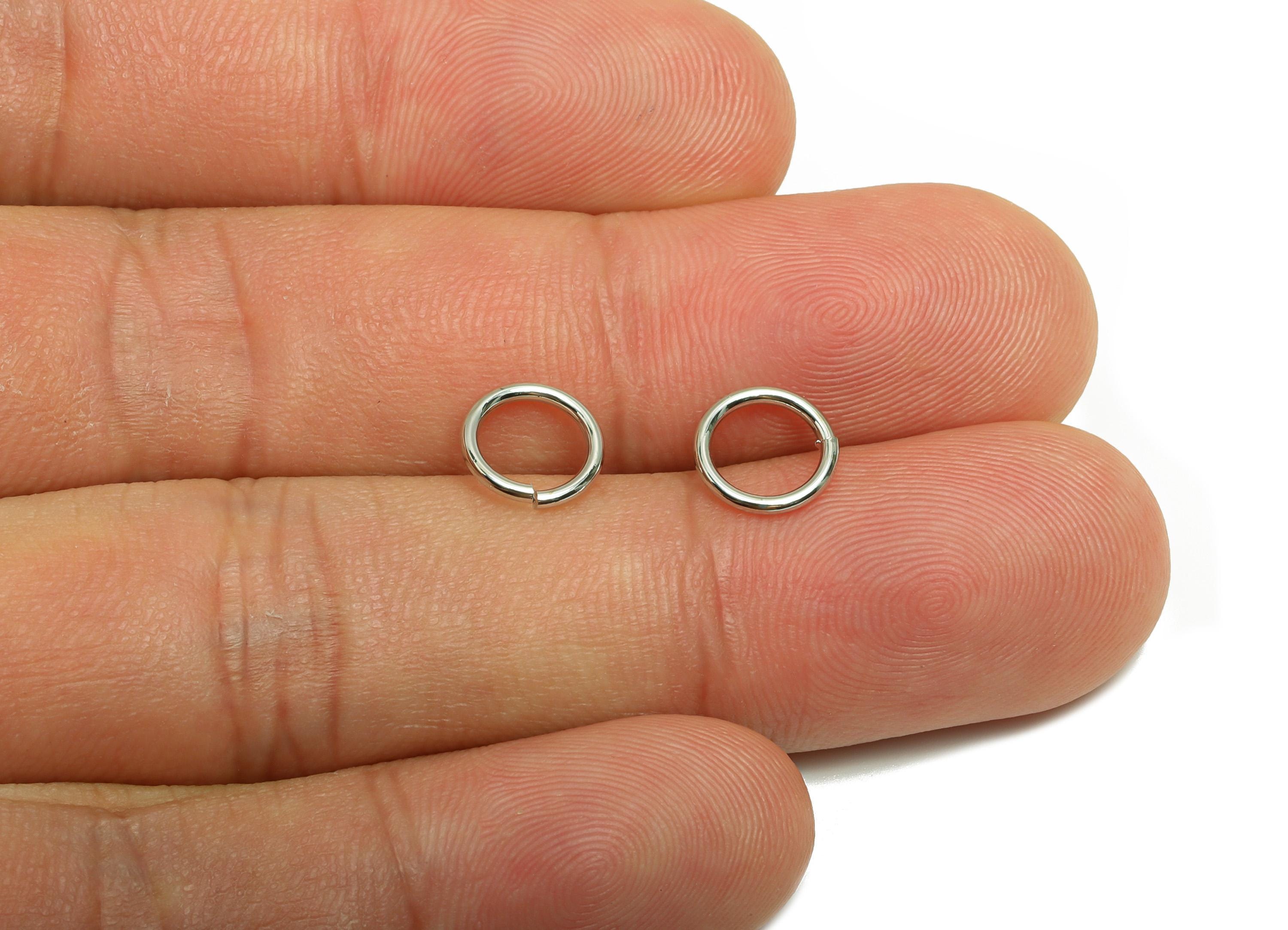 8*1mm Brass Jump Rings Charm - Brass Jump Rings Connector - Jump Ring For Jewelry Making - 18k Real White Gold Plated - RGP10216-8*1 - DOMEDBAZAAR