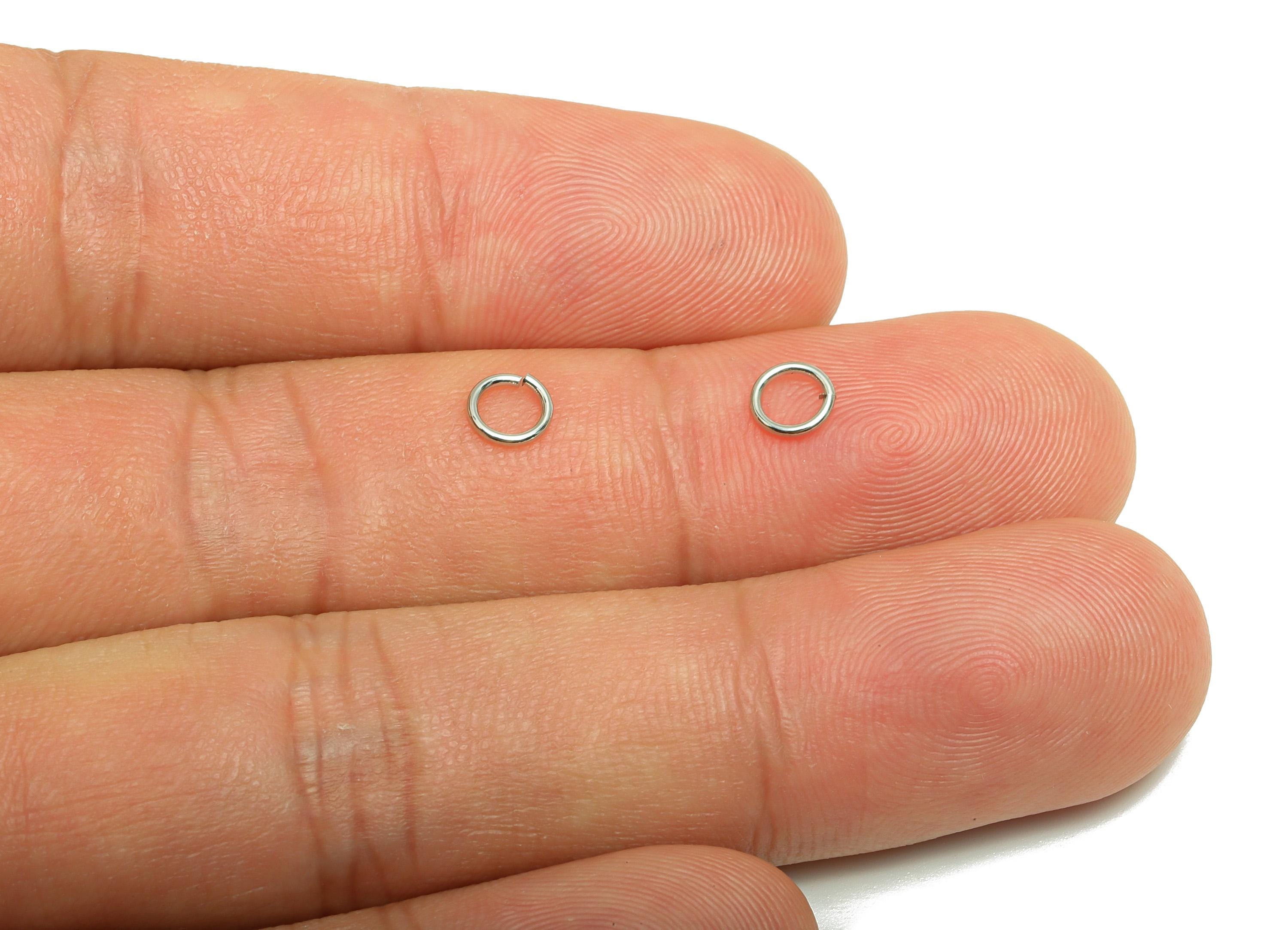 5*0.8mm Brass Jump Rings Charm - Brass Jump Rings Connector - Jump Ring For Jewelry Making - 18k Real White Gold Plated - RGP10216-5*0.8 - DOMEDBAZAAR