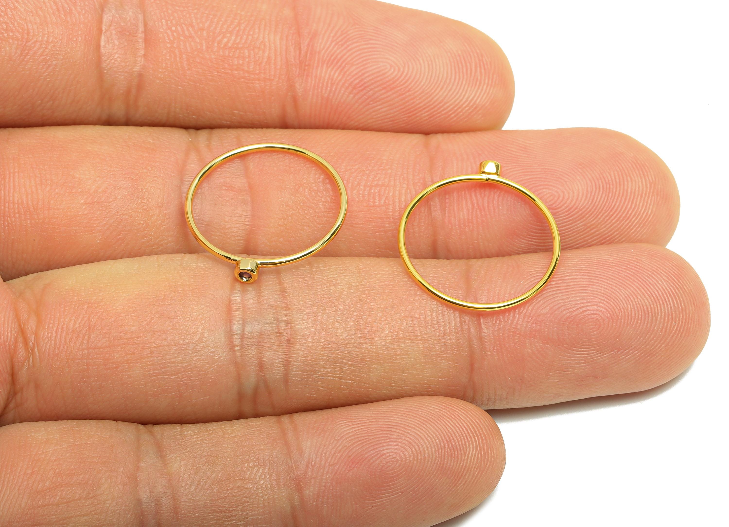 Brass Closed Zircon Ring - Gold Minimalist Hoop Ring for Women - Purple red Circle Ring - 18K Real Gold Plating - 19.2x17.8x2.7mm - RGP9102D - DOMEDBAZAAR