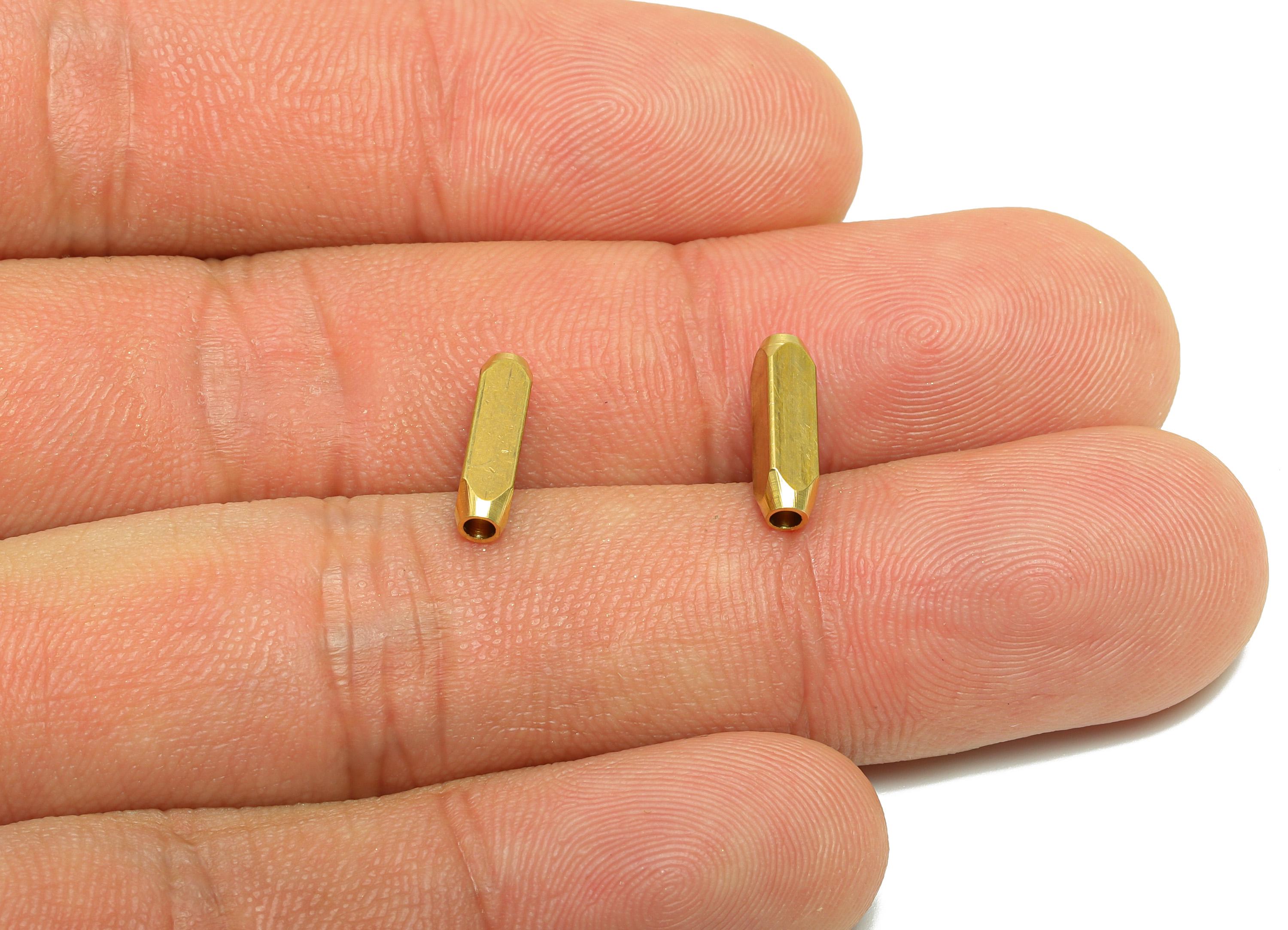 Brass Spacer Bead - Raw Brass Tube Spacer Bead for Jewelry Making - Brass Elongated Bead - Crafting Metal Charm - 12x3x3mm - PP10855 - DOMEDBAZAAR