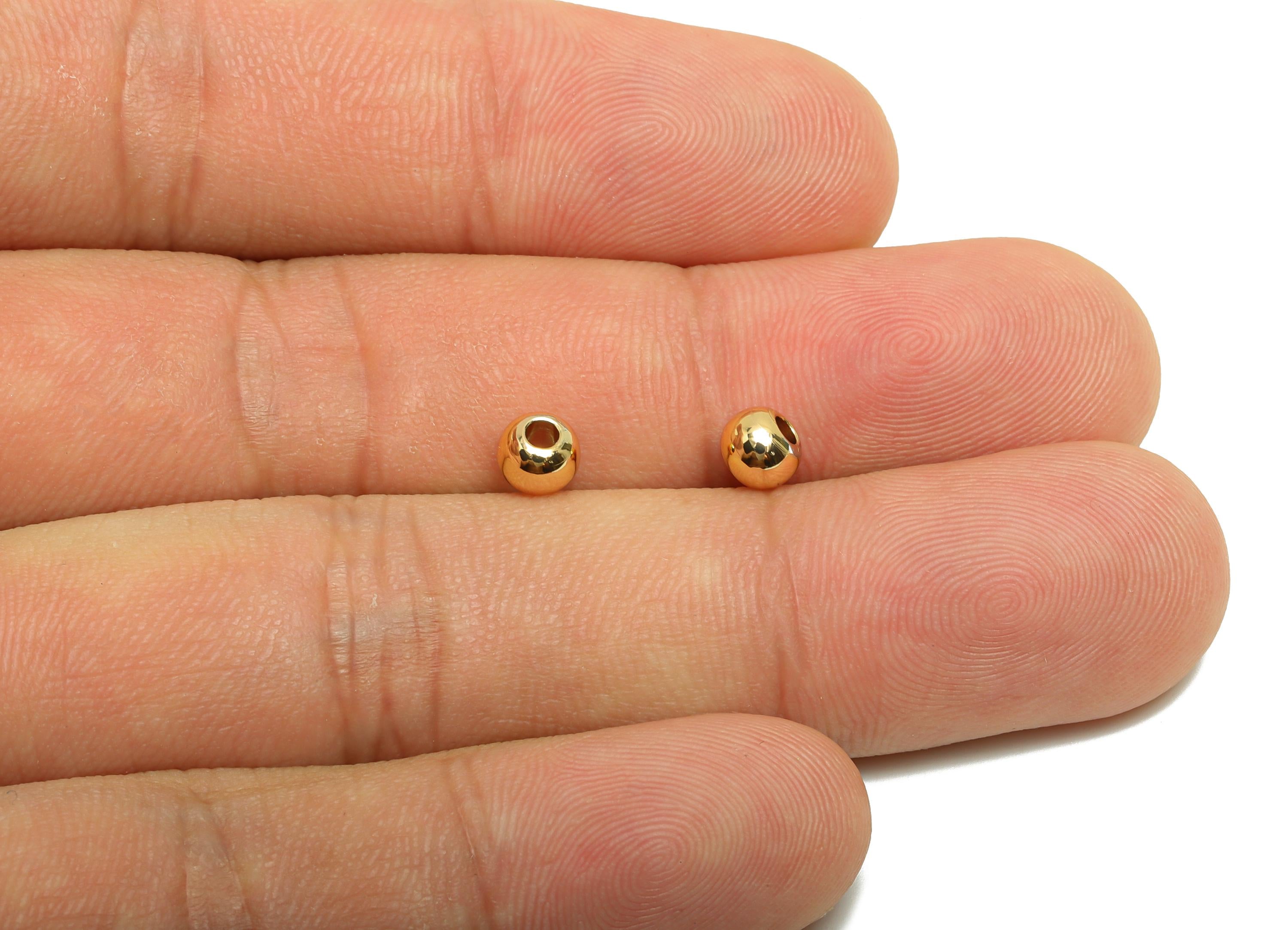 Gold Round Spacer Beads - Brass Gold Accent Beads for Jewelry Making - Jewelry Making Component - 18K Real Gold Plating - 5x4x4mm - RGP10193 - DOMEDBAZAAR