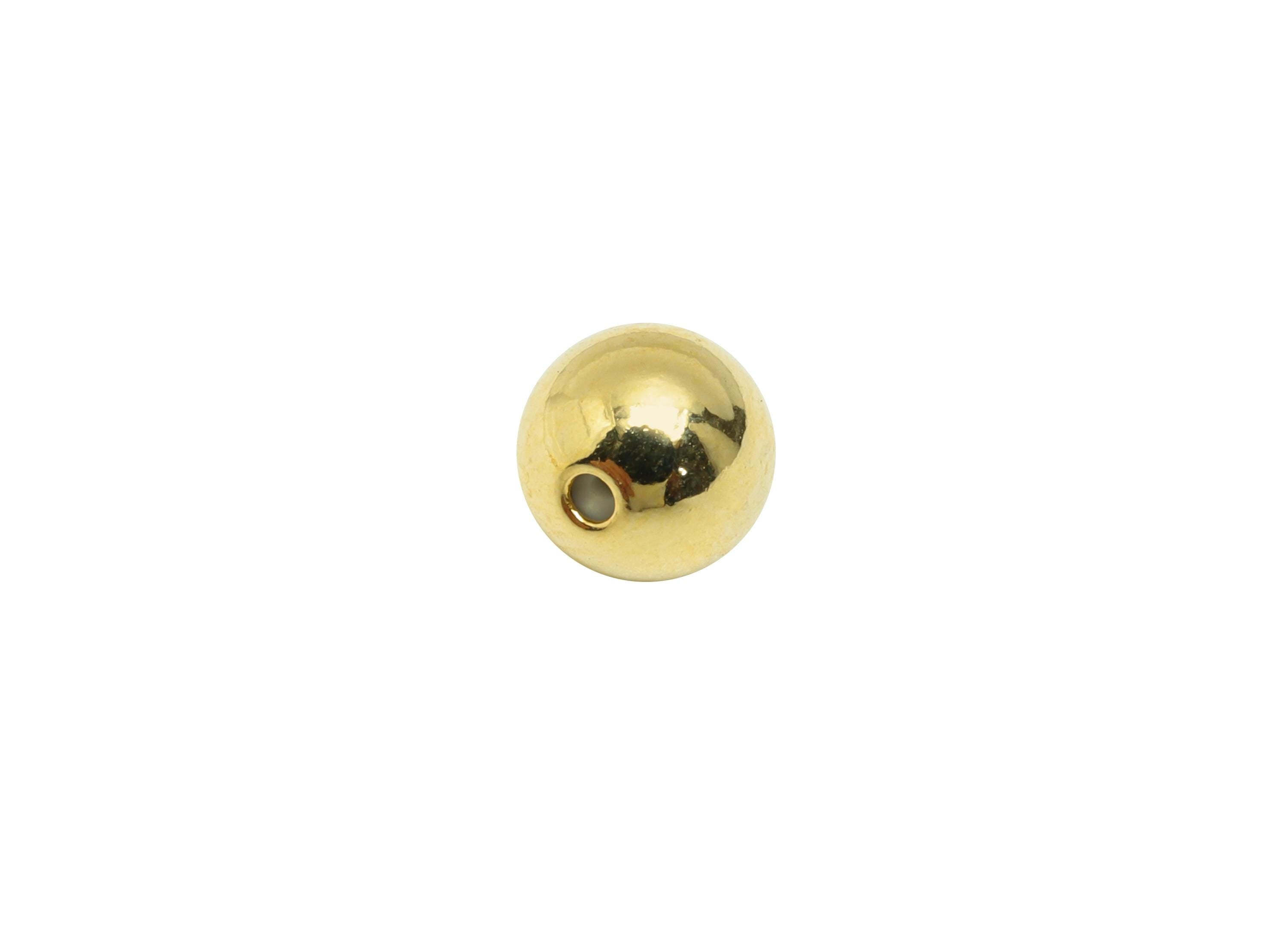 Brass Ball Earring Stopper - Gold Secure Earring Backs - Mini Round Ball Used as Earring Findings - 18K Real Gold Plating - 6x6x6mm- RGP8884 - DOMEDBAZAAR