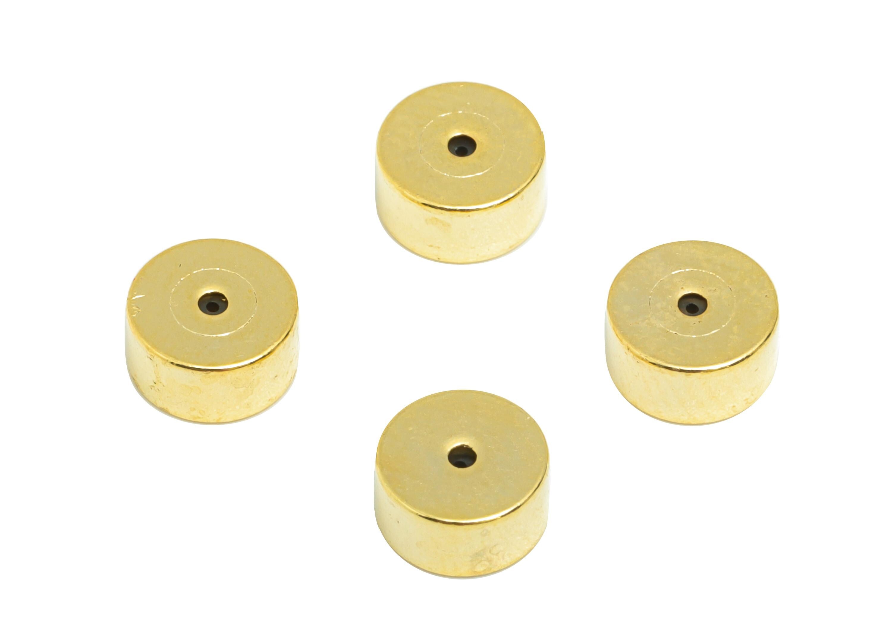 Brass Flat Cylinder Ear Stopper - Gold Secure Earring Backs - Cylinder Used as Earring Findings - 18K Real Gold Plating - 6x6x3mm - RGP8885 - DOMEDBAZAAR