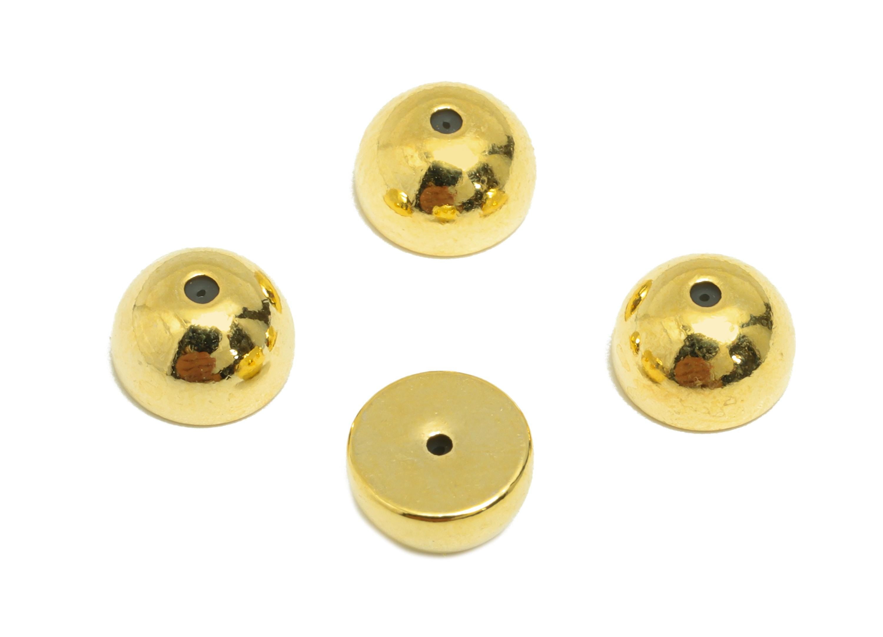 Brass Dome Earring Stopper - Gold Secure Earring Backs - Mini Dome Used as Earring Findings - 18K Real Gold Plating - 7x7x4.3mm - RGP8888 - DOMEDBAZAAR