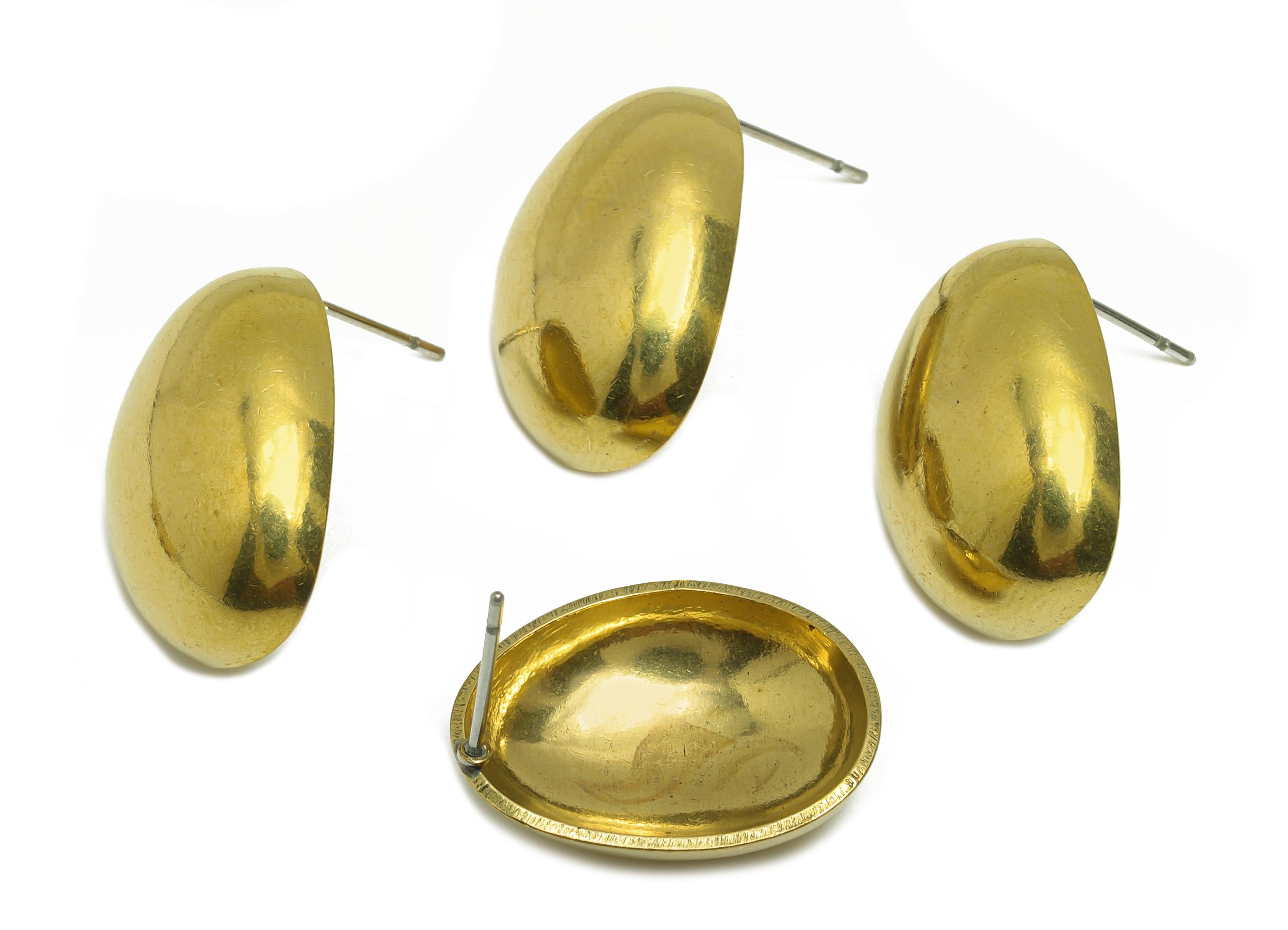 Brass Earring Post - Brass Half-Dome Stud Earring - Minimalist Elegant Earring - Fashion Earring - Minimalist Jewelry - 20x15x5mm - PP10937 - DOMEDBAZAAR