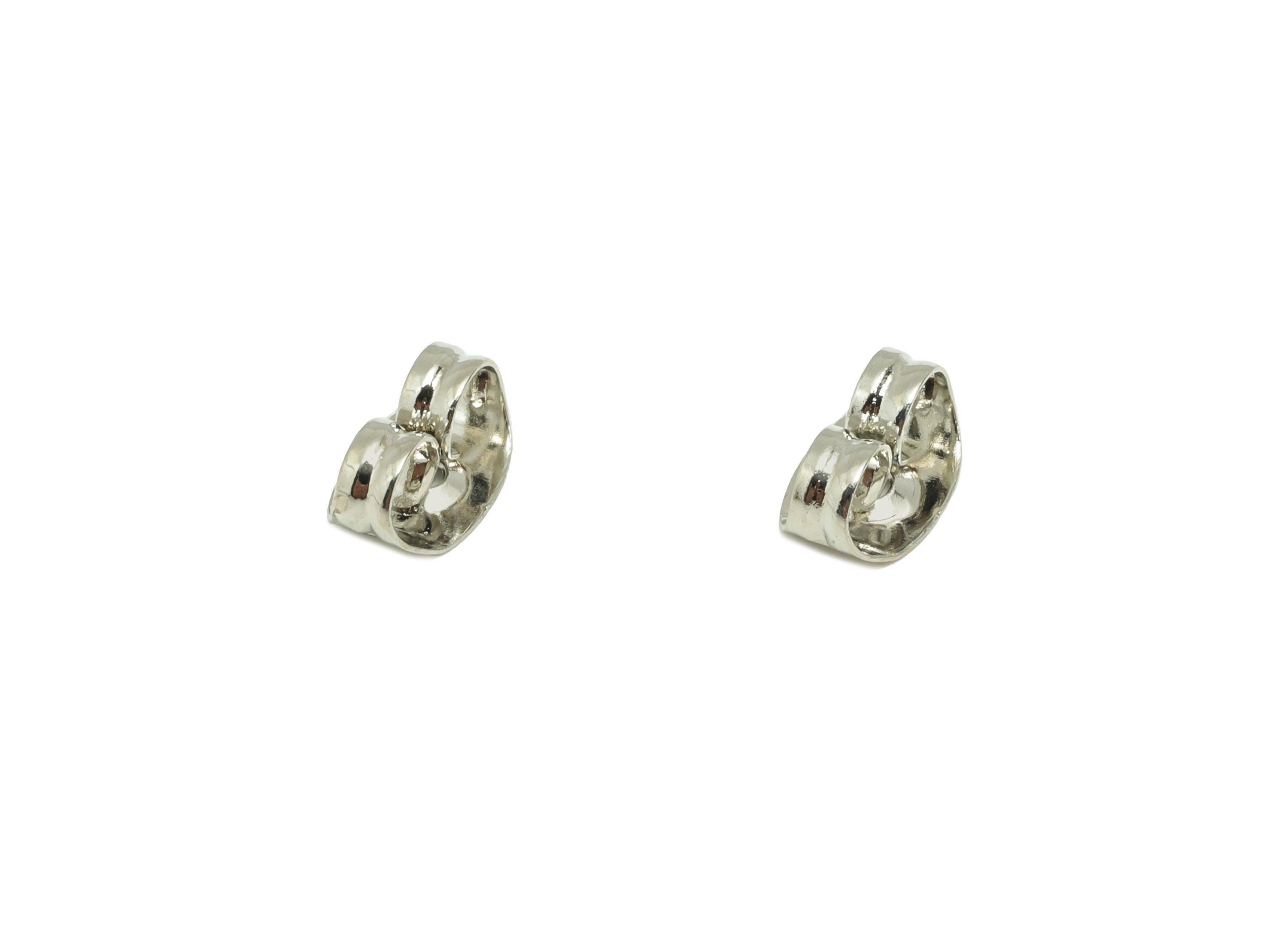 Brass Earring Stopper - White Butterfly Ear Backs - Minimalist Secure Clasp Used as Ear - 18K Real White Gold Plated- 6.5x4.4x3.4mm- RGP8931 - DOMEDBAZAAR