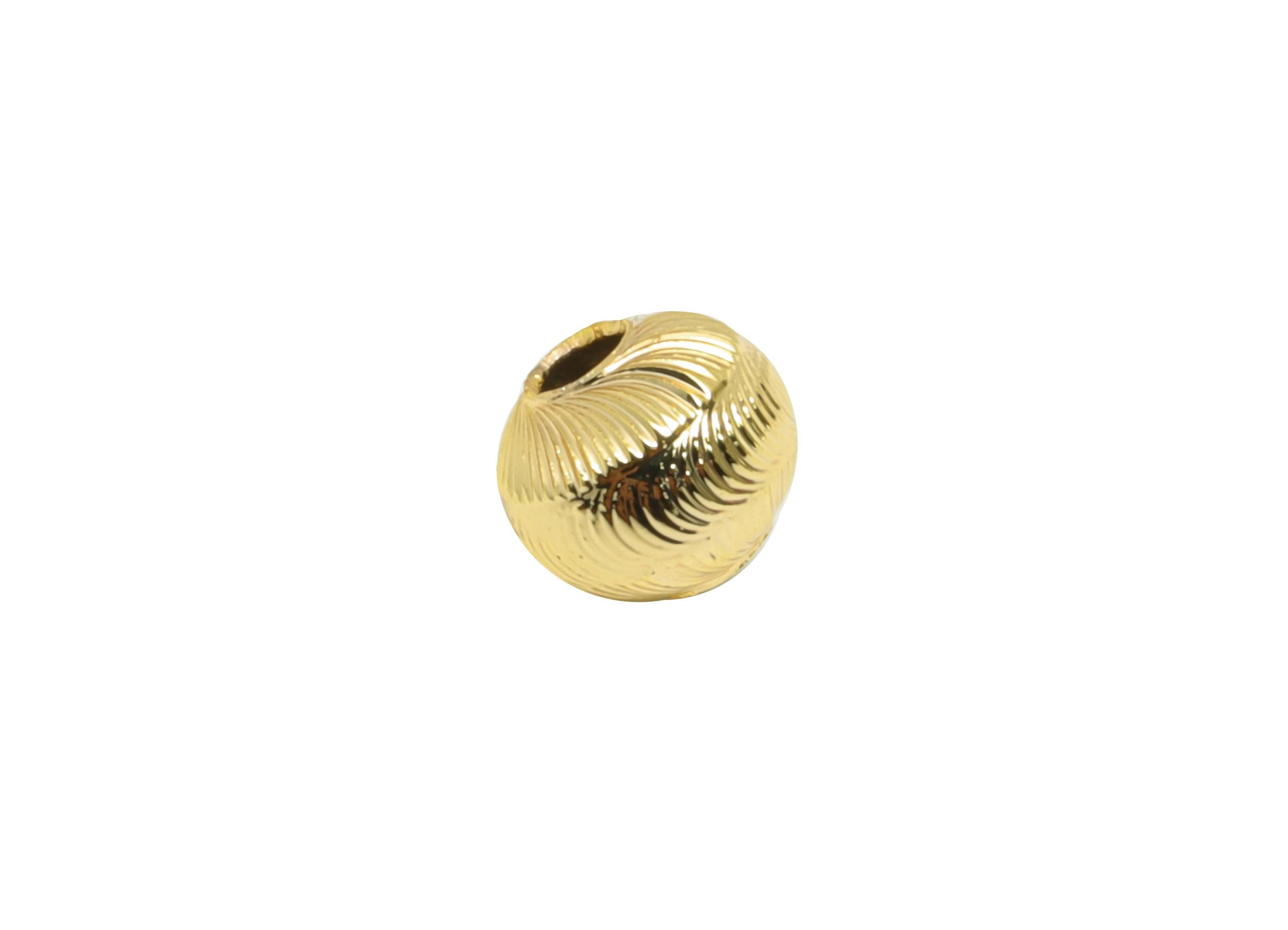 4mm Gold Textured Beads - Brass Metal Space Beads for Necklace - Gold Hollow Spherical Bead - Textured Ball Bead - 5x4x4mm - RGP10138 - DOMEDBAZAAR