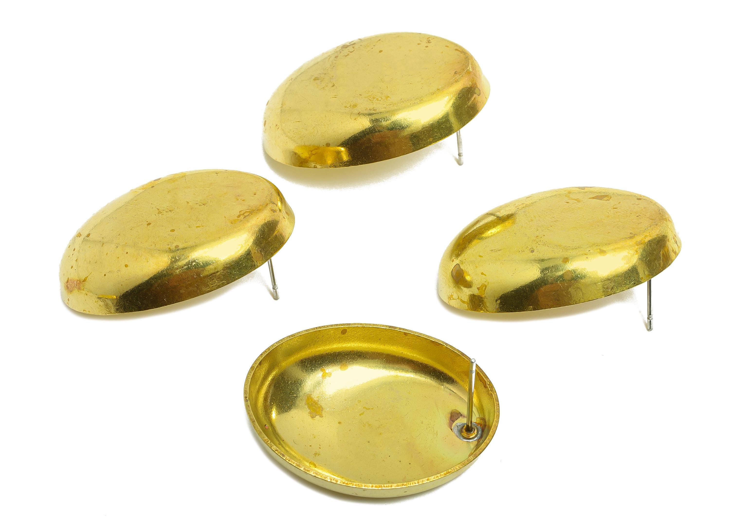 Classic Domed Oval Stud - Raw Brass Geometry Earring Stud - Minimalist Oval Earring Stud - Elegant Curves Earring - 31x24x6.87mm - PP10786 - DOMEDBAZAAR