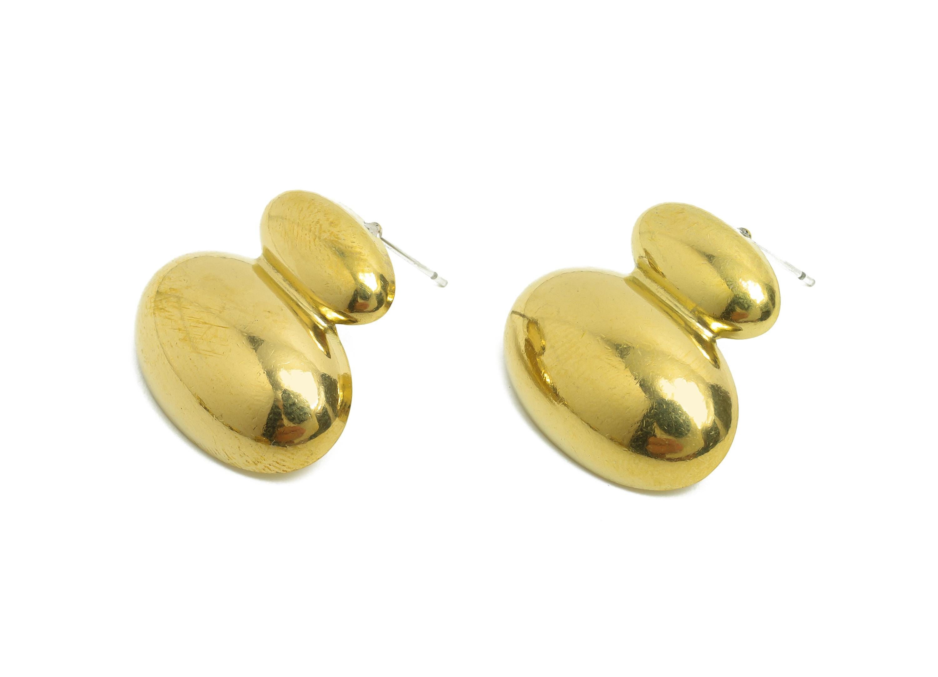 Unique Bubble Stud Earring - Raw Brass Geometry Earring Stud - Contemporary Double Dome Earring - Artistic Earring - 22x23x5mm - PP10815 - DOMEDBAZAAR