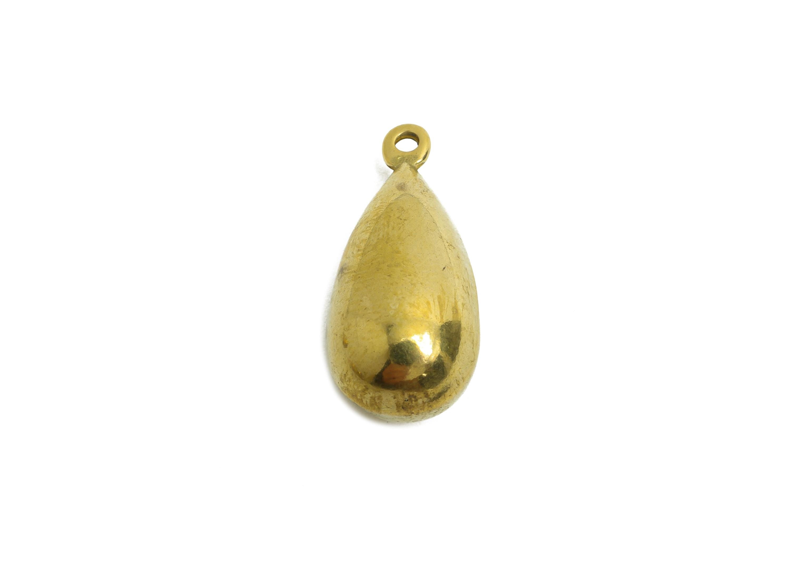 Brass Bead Earring Charm - Raw Brass Minimalist Teardrop Charm - Brass Classic Teardrop Jewelry - Elegant Charm - 23x10x10mm - PP10765 - DOMEDBAZAAR