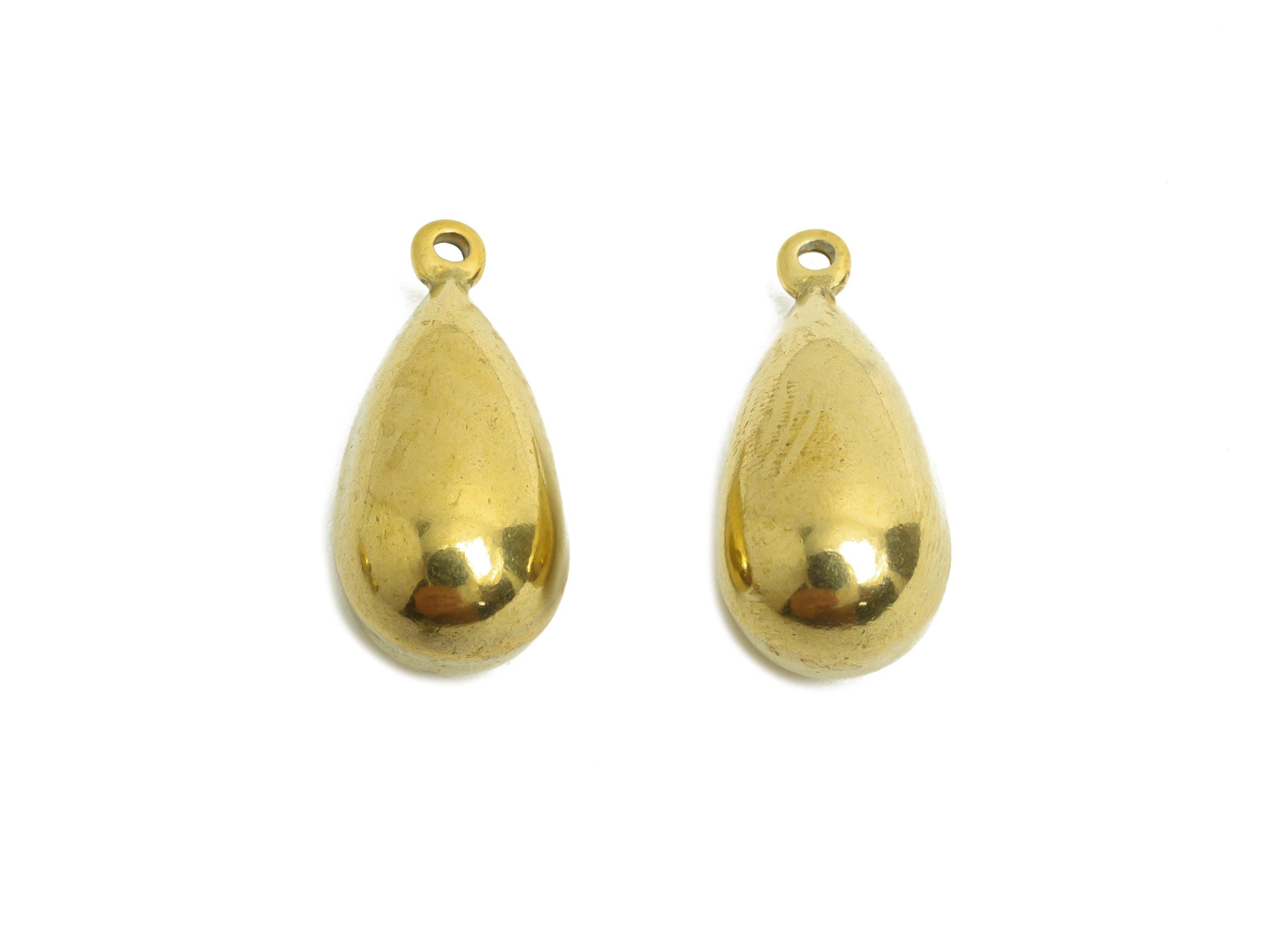 Brass Bead Earring Charm - Raw Brass Minimalist Teardrop Charm - Brass Classic Teardrop Jewelry - Elegant Charm - 23x10x10mm - PP10765 - DOMEDBAZAAR