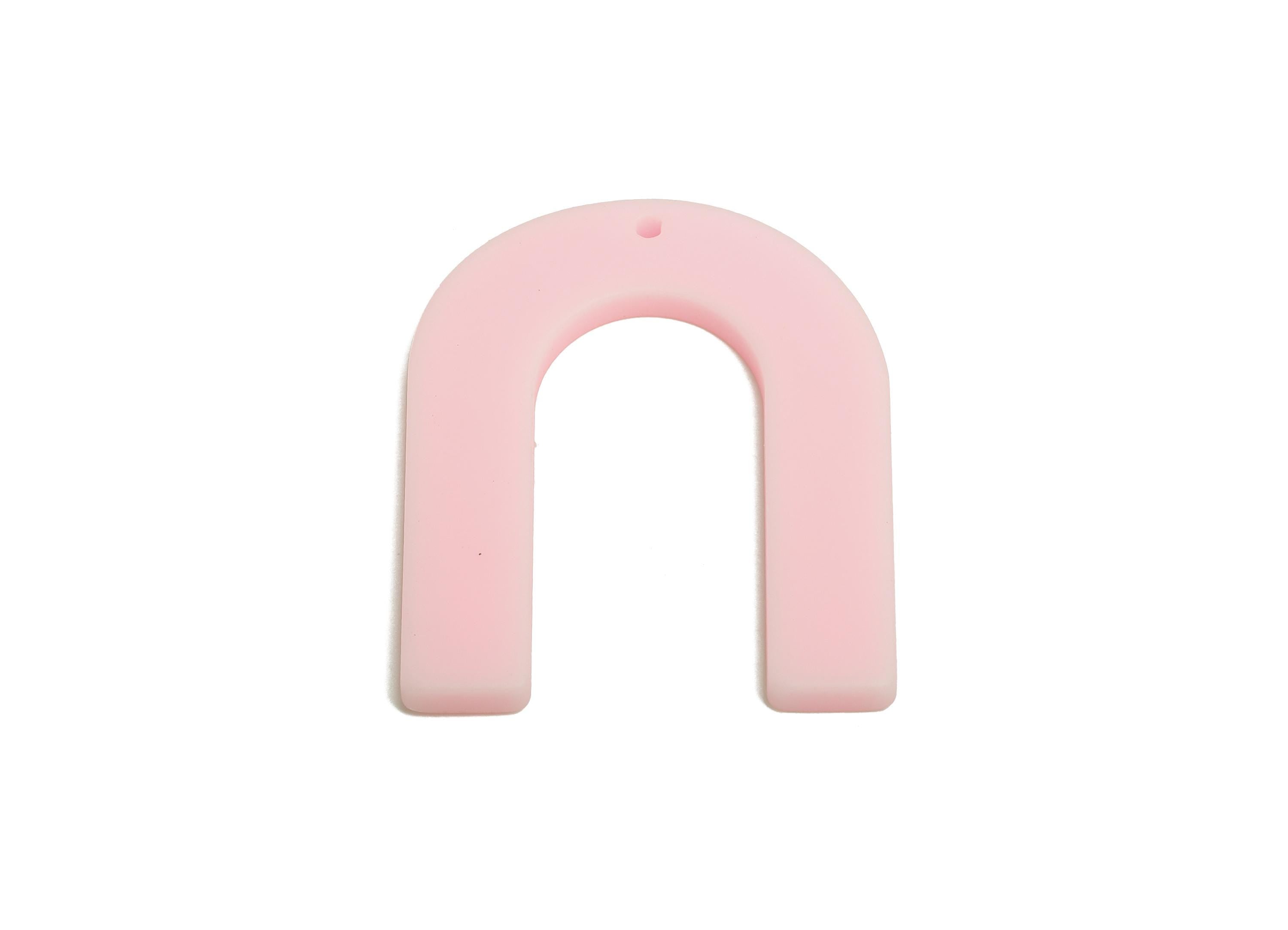 Acrylic Pastel Pink Charm - Acrylic Horseshoe Shape Charm - Modern Jewelry - Handmade Accessory - Craft Supplies - 32x26x2mm - AC2634-A473 - DOMEDBAZAAR