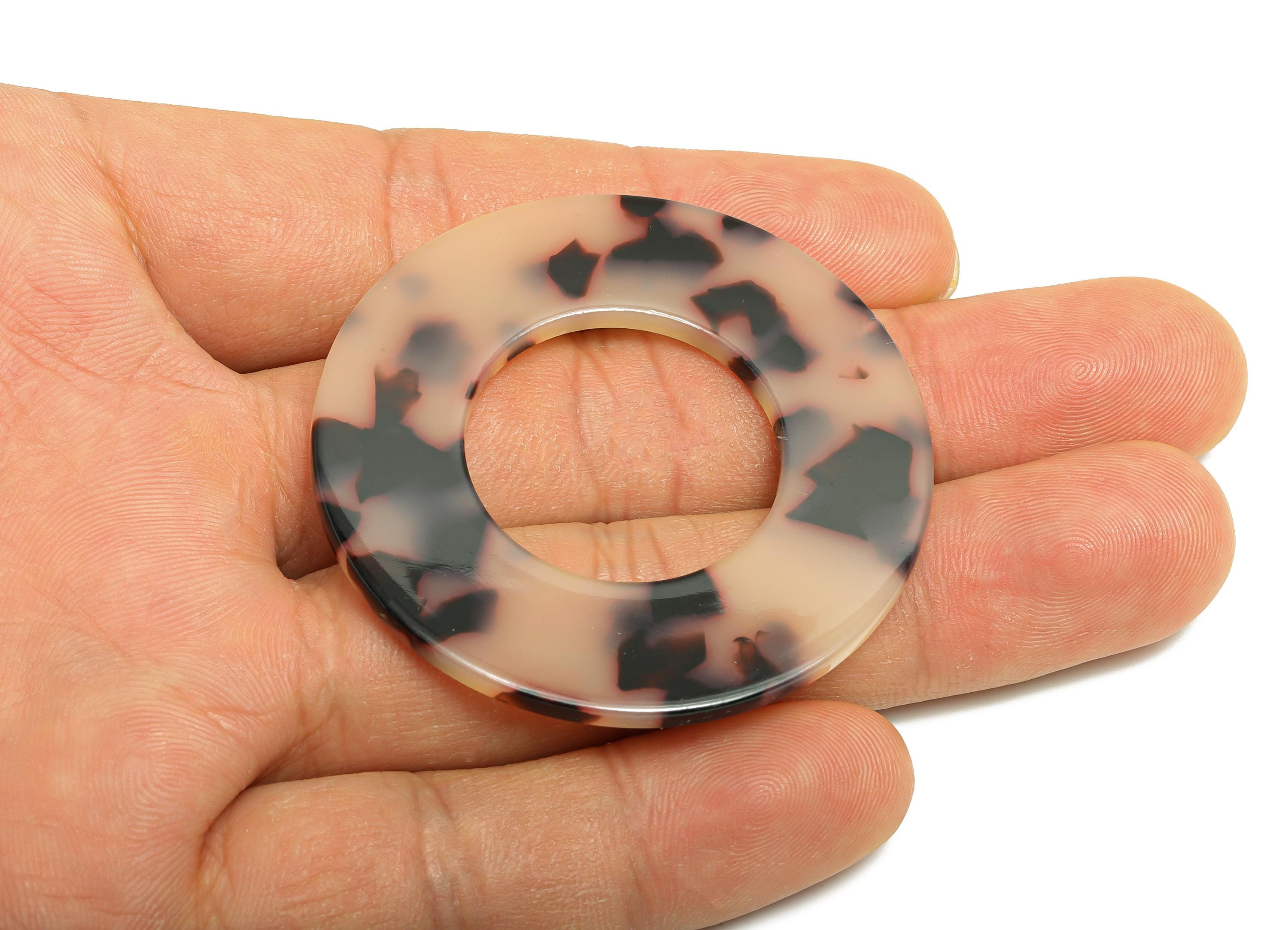 Acetic Acid Tortoise Shell Charm - Washer DIY Charm - Geometric Jewelry - Handmade Accessory - DIY Accessories - 49.65x49x2mm - AC2635-A07 - DOMEDBAZAAR