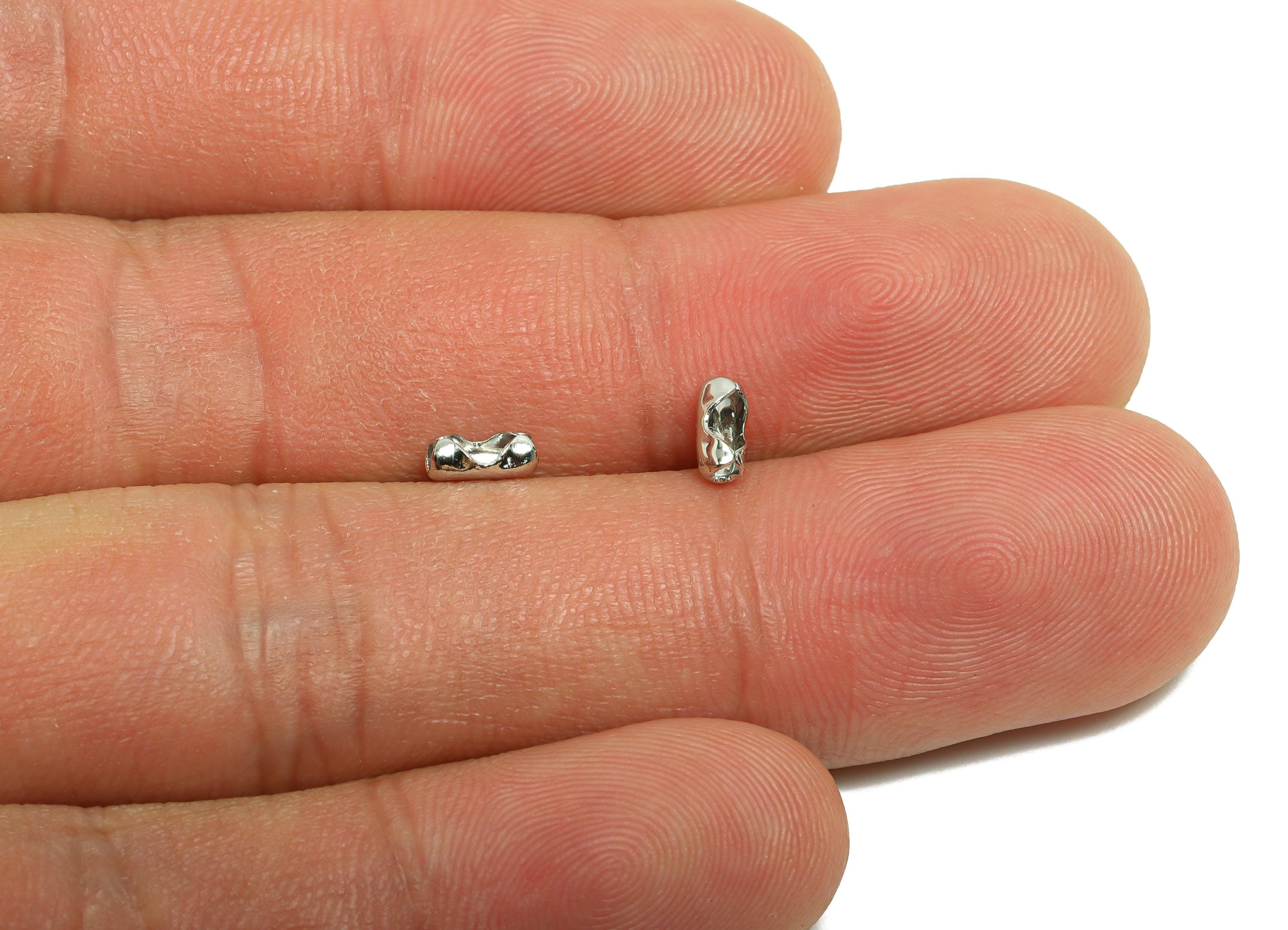 Brass Crimp Beads Charm - Brass Crimp Bead for Jewelry Making - Decorative Silver Spacer Bead for Bracelets and Necklace - 6x2x2mm-RGP10006 - DOMEDBAZAAR