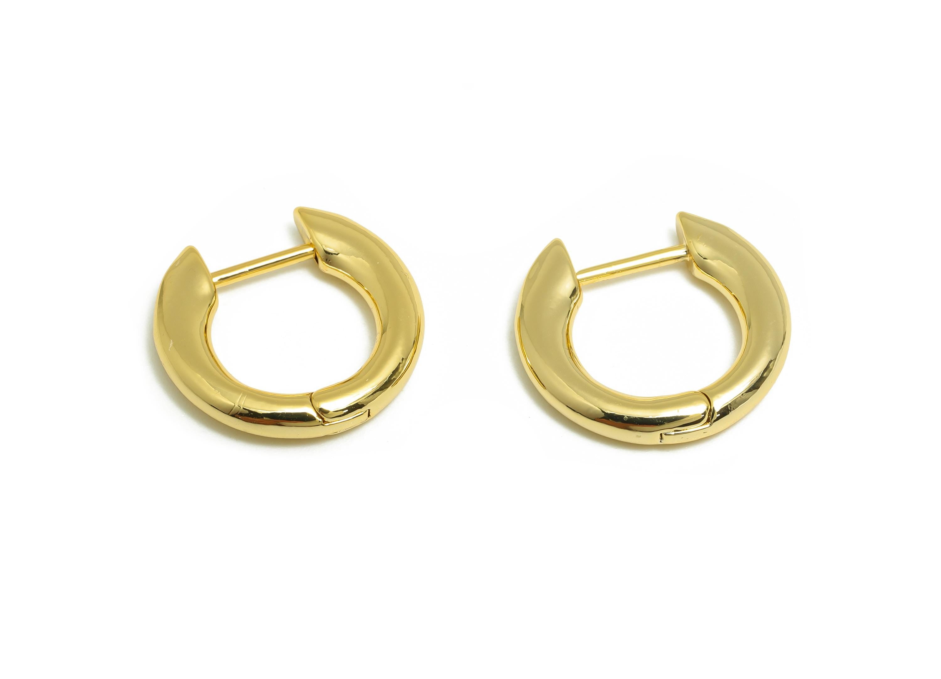 Brass Mini Hoop Earring - Gold Circle Huggie Earring - Minimalist Daily Wear Earring - 18K Real Gold Plating - 15.5x15.05x2.51mm - RGP9161 - DOMEDBAZAAR