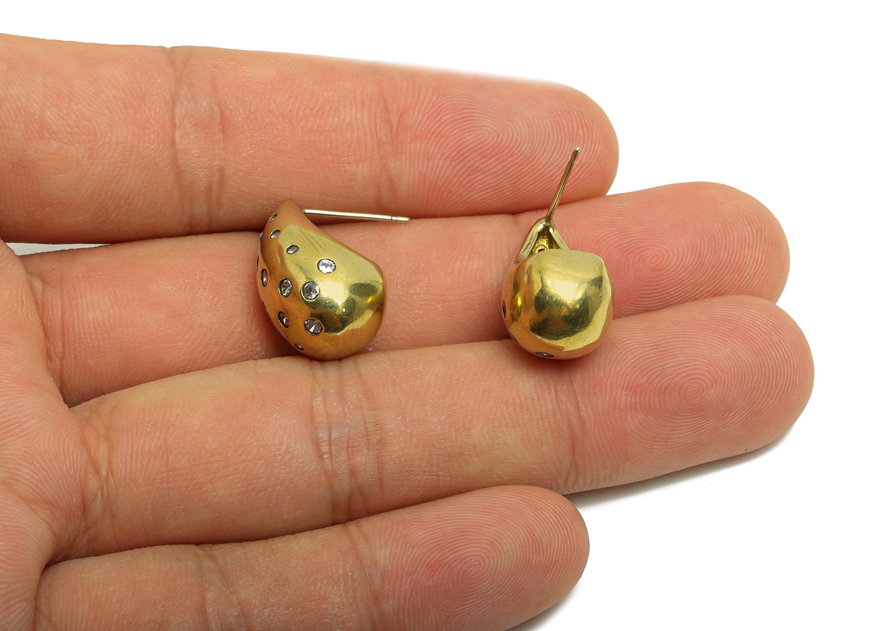 Brass Teardrop Stud Earring - Raw Brass Cubic Zircon Earring Post - Brass  Antique Jewelry - Fashionable Earring Wear - 20x11x11mm - PP10820 - DOMEDBAZAAR