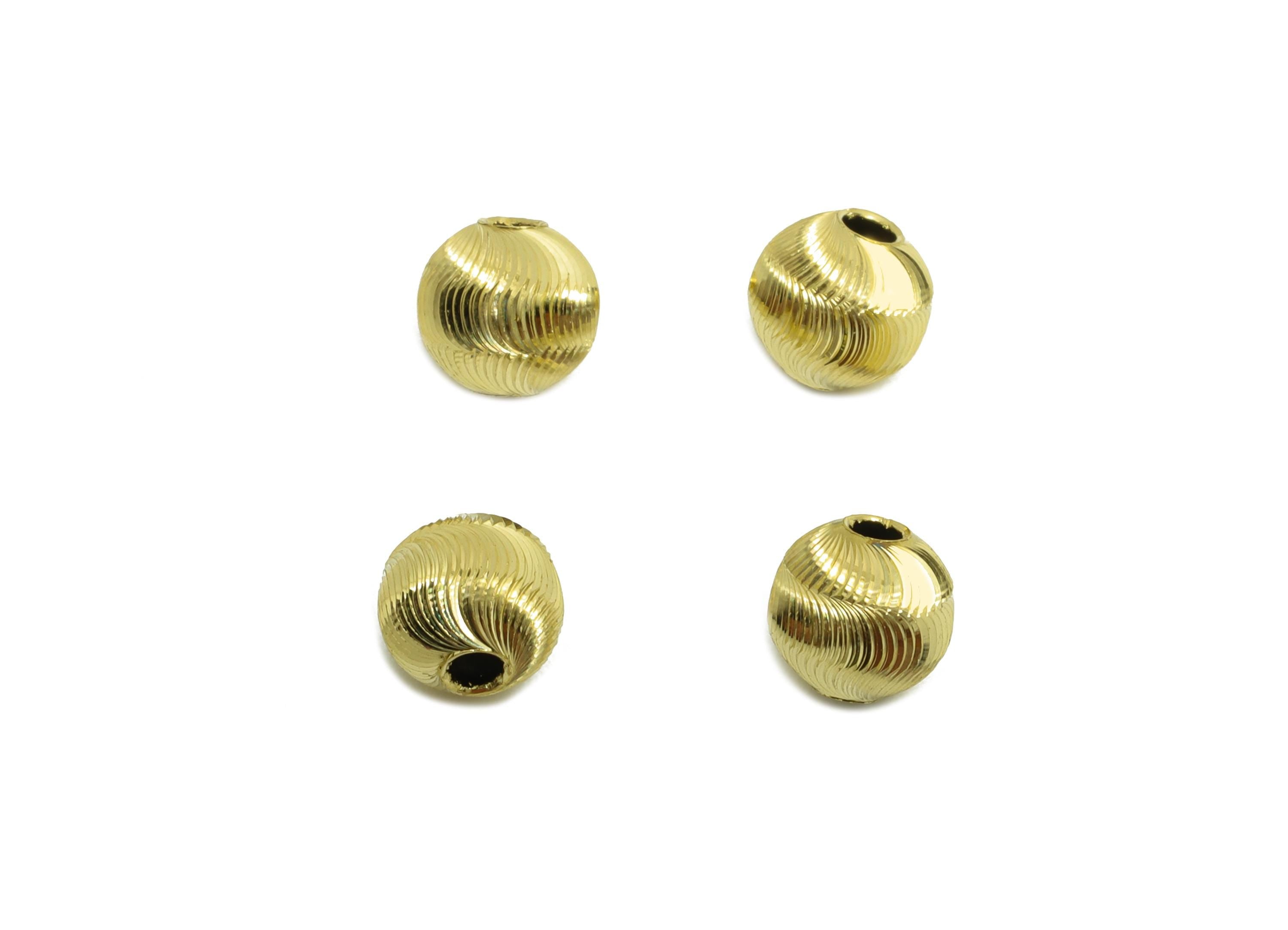 Brass Textured Beads - Raw Brass Metal Space Beads for Necklace - Brass Hollow Spherical Bead - Textured Ball Bead - 6x5.4x5.4mm - PP10850 - DOMEDBAZAAR