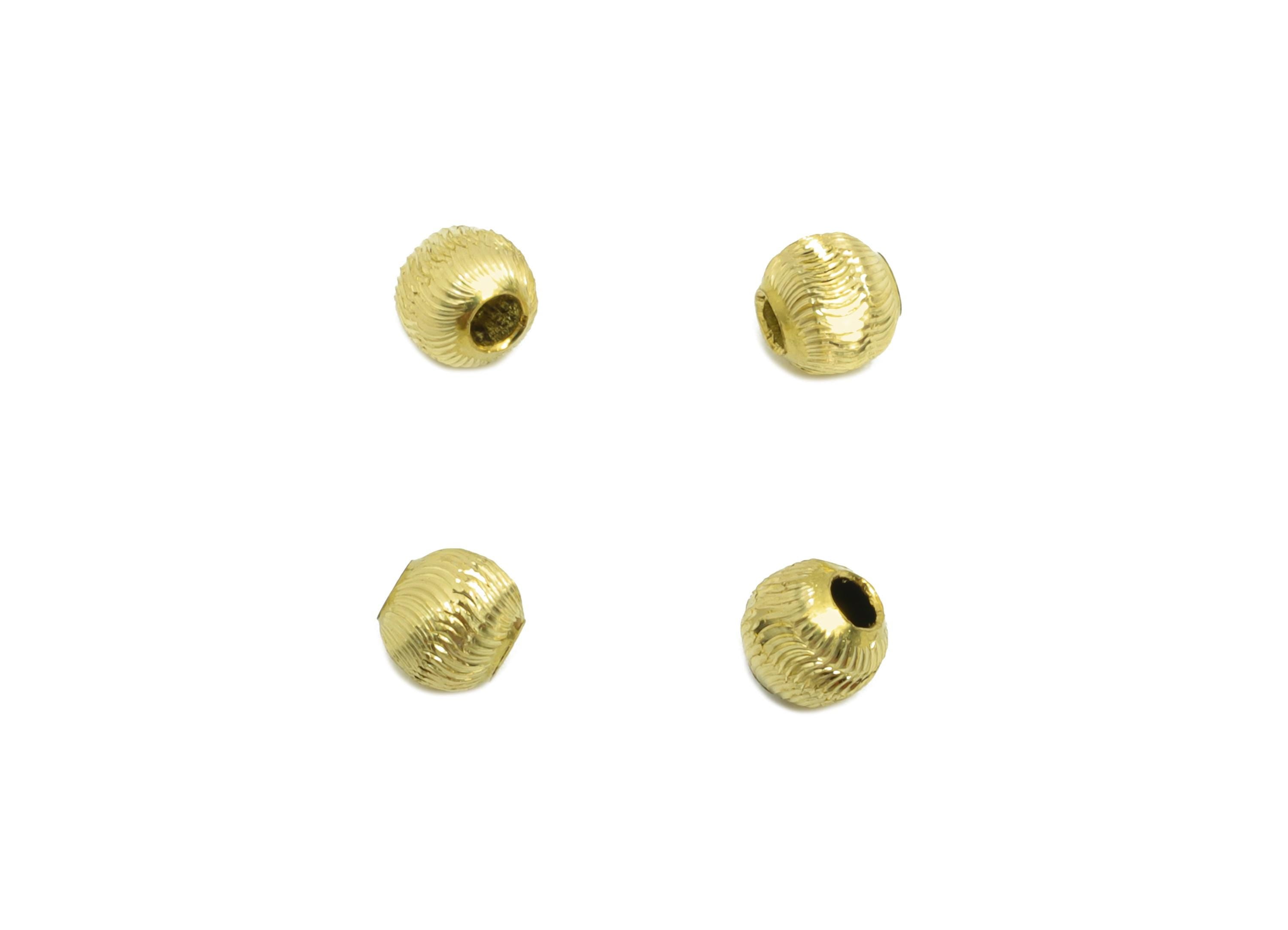 Brass Textured Beads - Raw Brass Metal Space Beads for Necklace - Brass Hollow Spherical Bead - Textured Ball Bead - 4x3.4x3.4mm - PP10848 - DOMEDBAZAAR