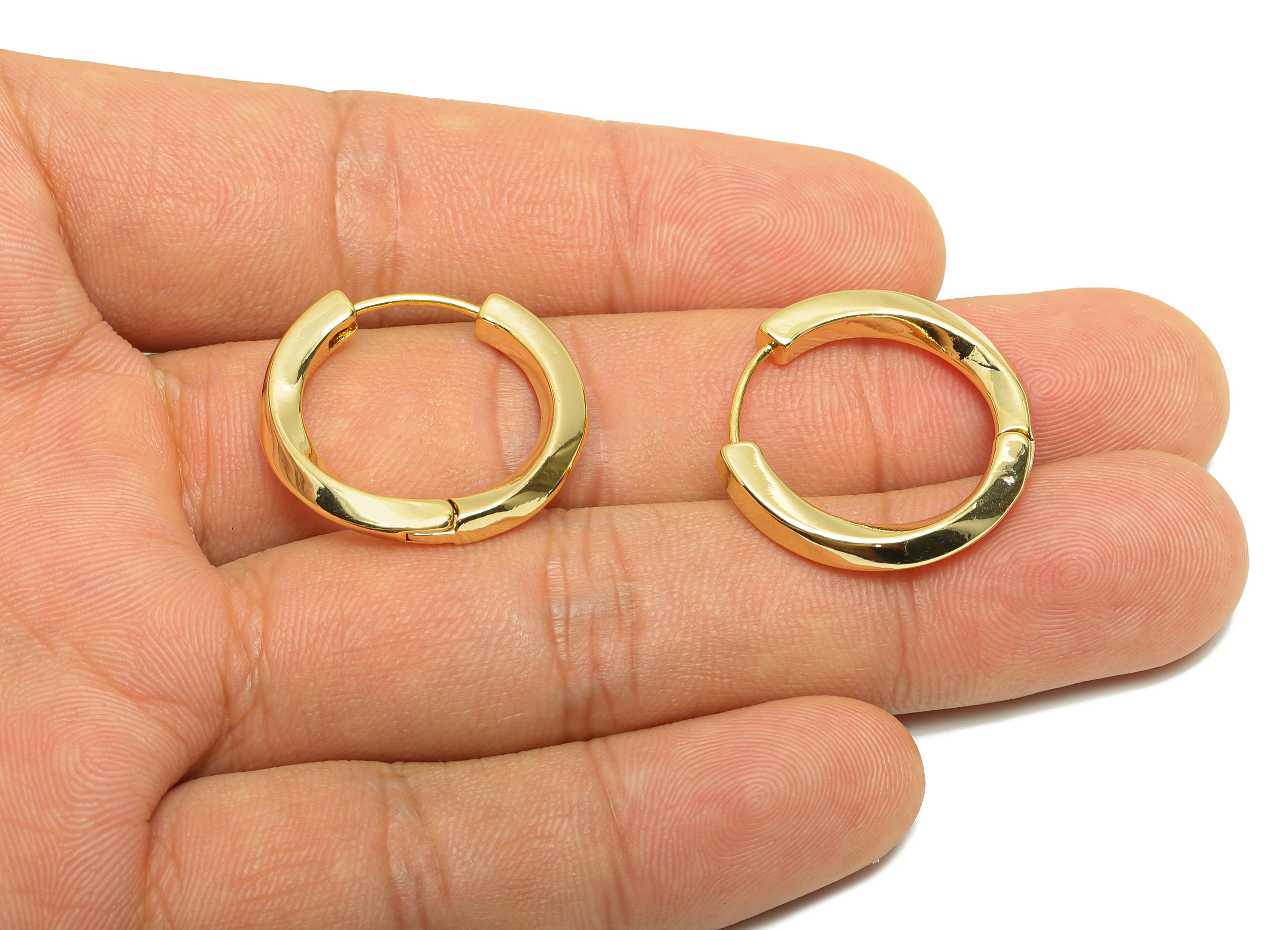 Brass Wave Hoop Earring - Gold Huggie Earring for Girl's - Wave Round Daily Wear Earring - 18K Real Gold Plated -24.27x22.94x3.61mm- RGP9044 - DOMEDBAZAAR