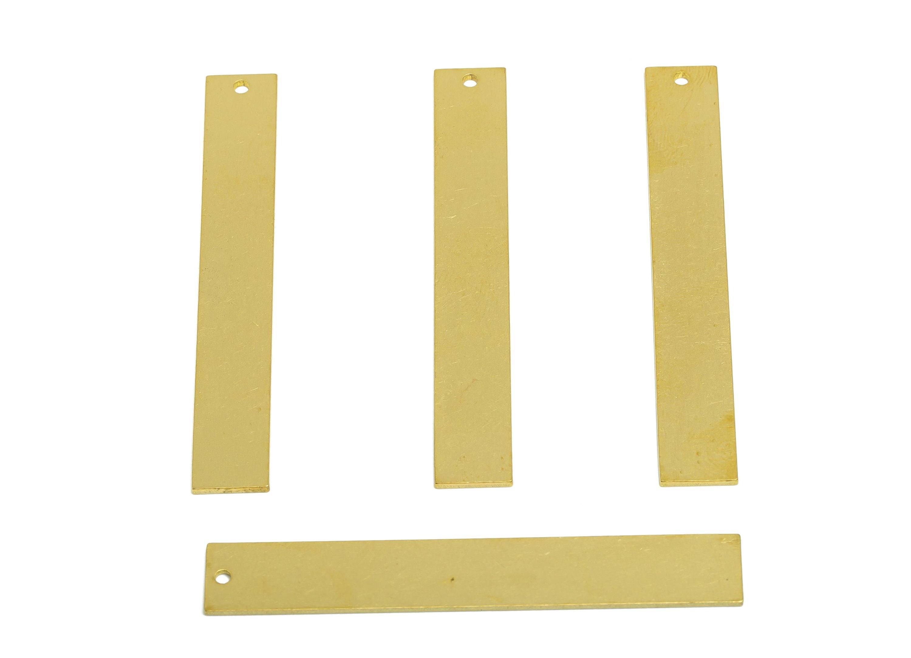 Brass Minimalist Earring Charm - Raw Brass Blank Rectangle Pendant - Brass Customizable Jewelry - Fashion Jewelry - 55.16x8x1mm - PP10971 - DOMEDBAZAAR