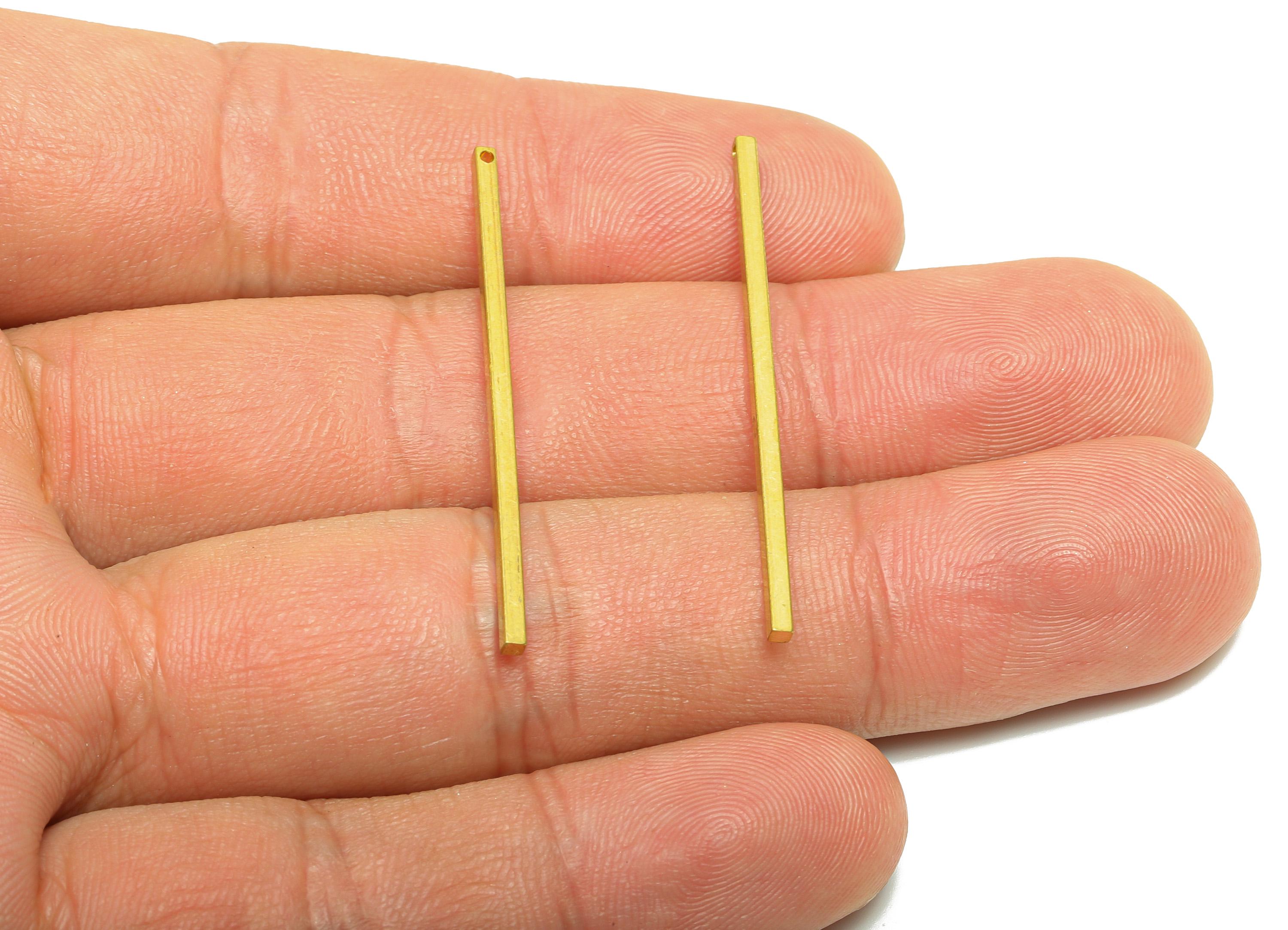 40*1.5mm Rectangle Earring Charm - Raw Brass Minimalist Bar Pendant - Brass Flat Bar - Solid Brass Bar -Crafting Supplies - PP10869 - DOMEDBAZAAR