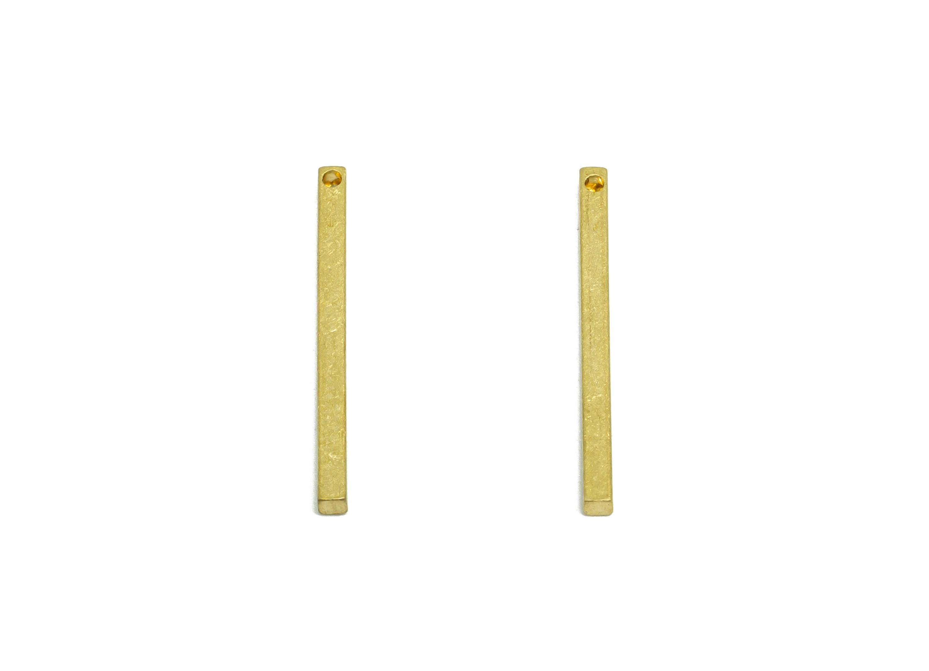 Brass Stick Earring Charm - Raw Brass Bar Earring Charm - Solid Brass Bar - Flat Metal Component - Crafting Metal Bar - 20x1.5x1mm - PP10866 - DOMEDBAZAAR