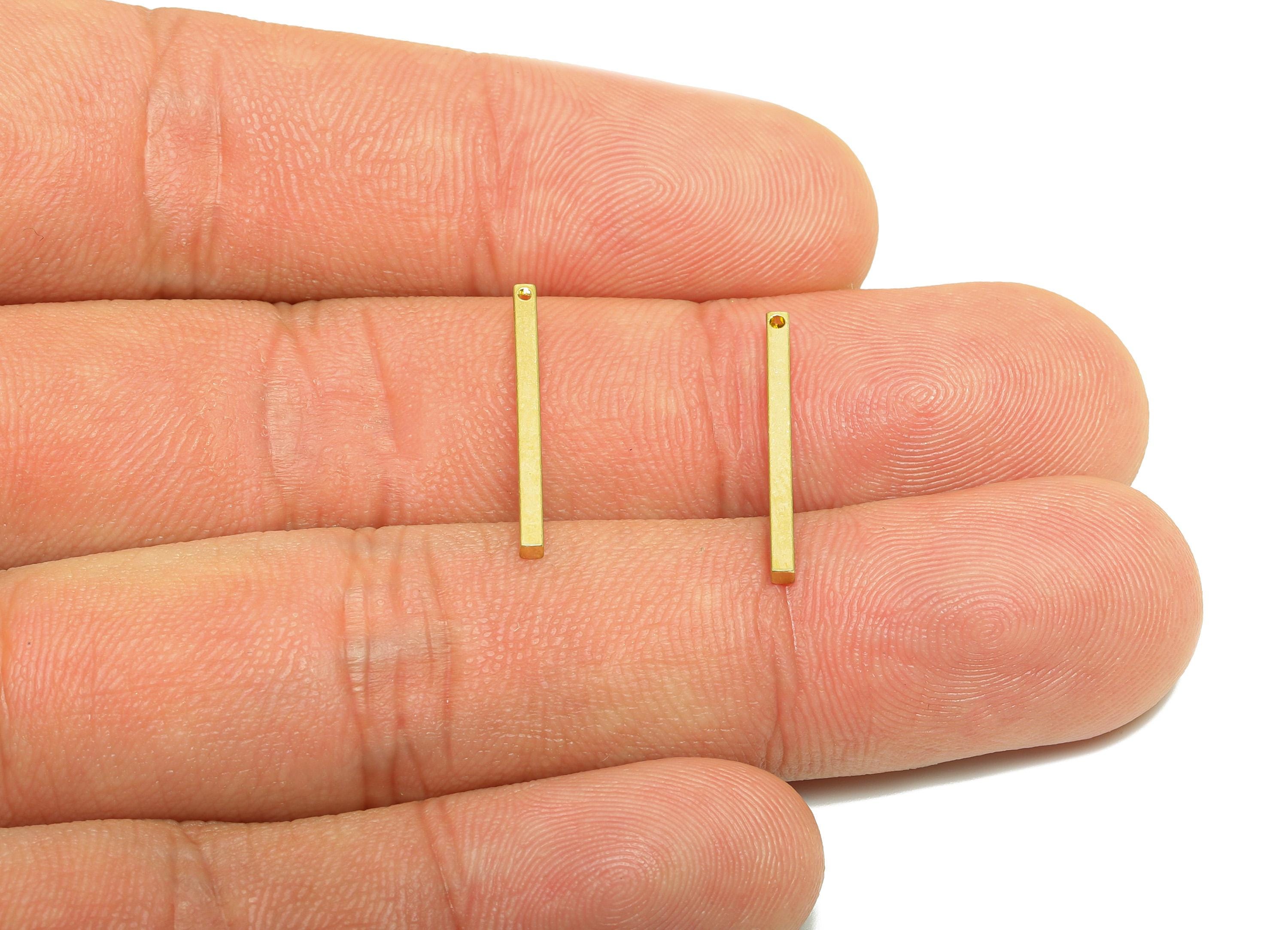 Brass Stick Earring Charm - Raw Brass Bar Earring Charm - Solid Brass Bar - Flat Metal Component - Crafting Metal Bar - 20x1.5x1mm - PP10866 - DOMEDBAZAAR