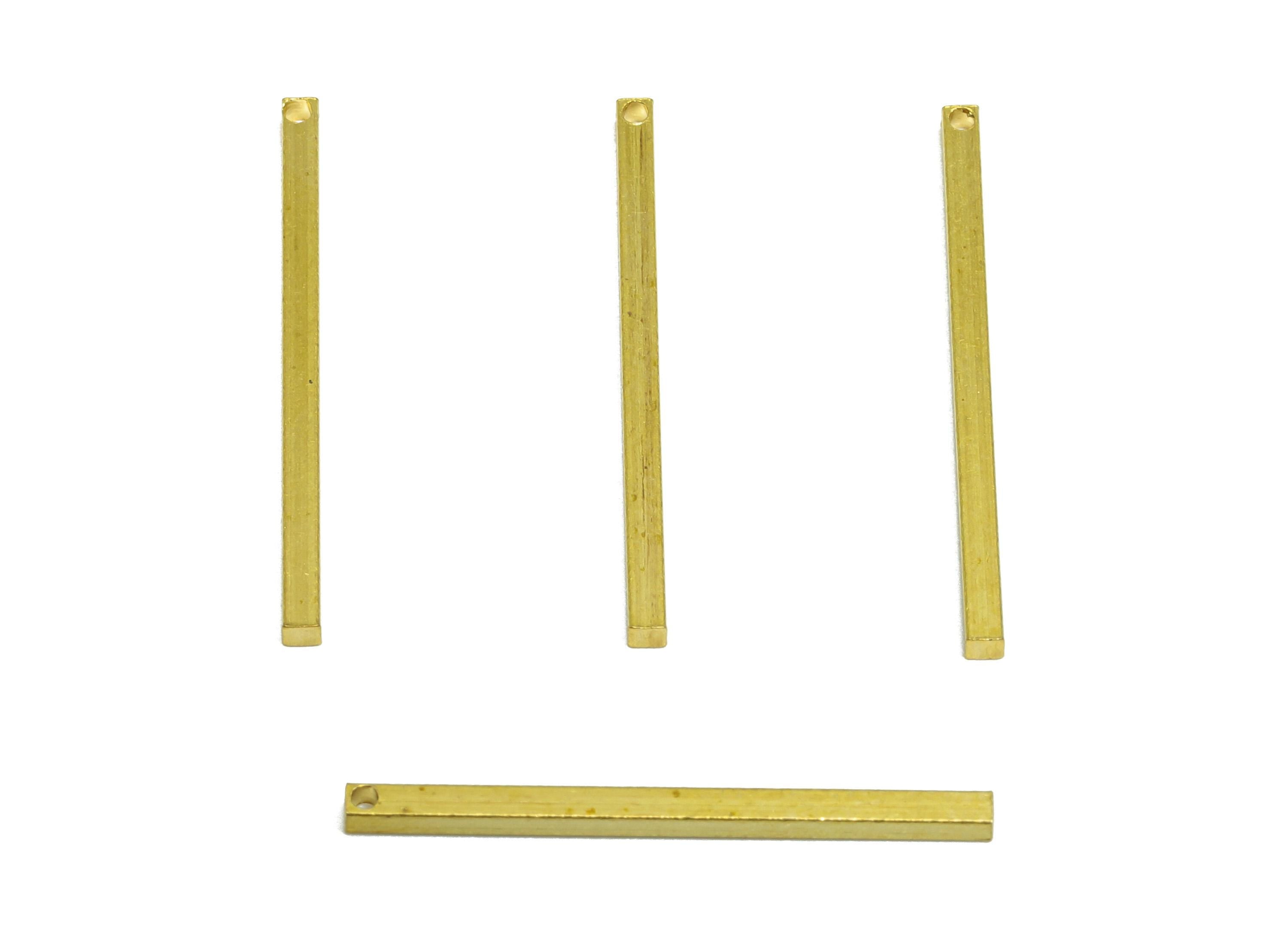 Brass Stick Earring Charm - Raw Brass Bar Earring Charm - Solid Brass Bar - Flat Metal Component - Crafting Metal Bar - 25x1x1.5mm - PP10867 - DOMEDBAZAAR