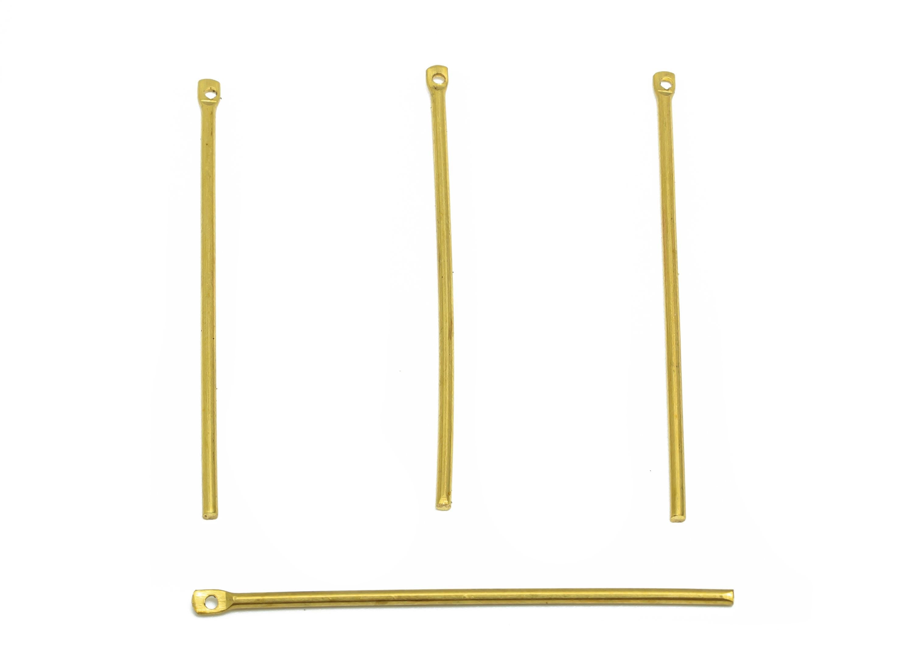 1.2*40mm Stick Earring Charm - Raw Brass Metal Rod with Loop End - Solid Brass Eye Pin - Eye Pin for Jewelry Making Component - PP10916 - DOMEDBAZAAR