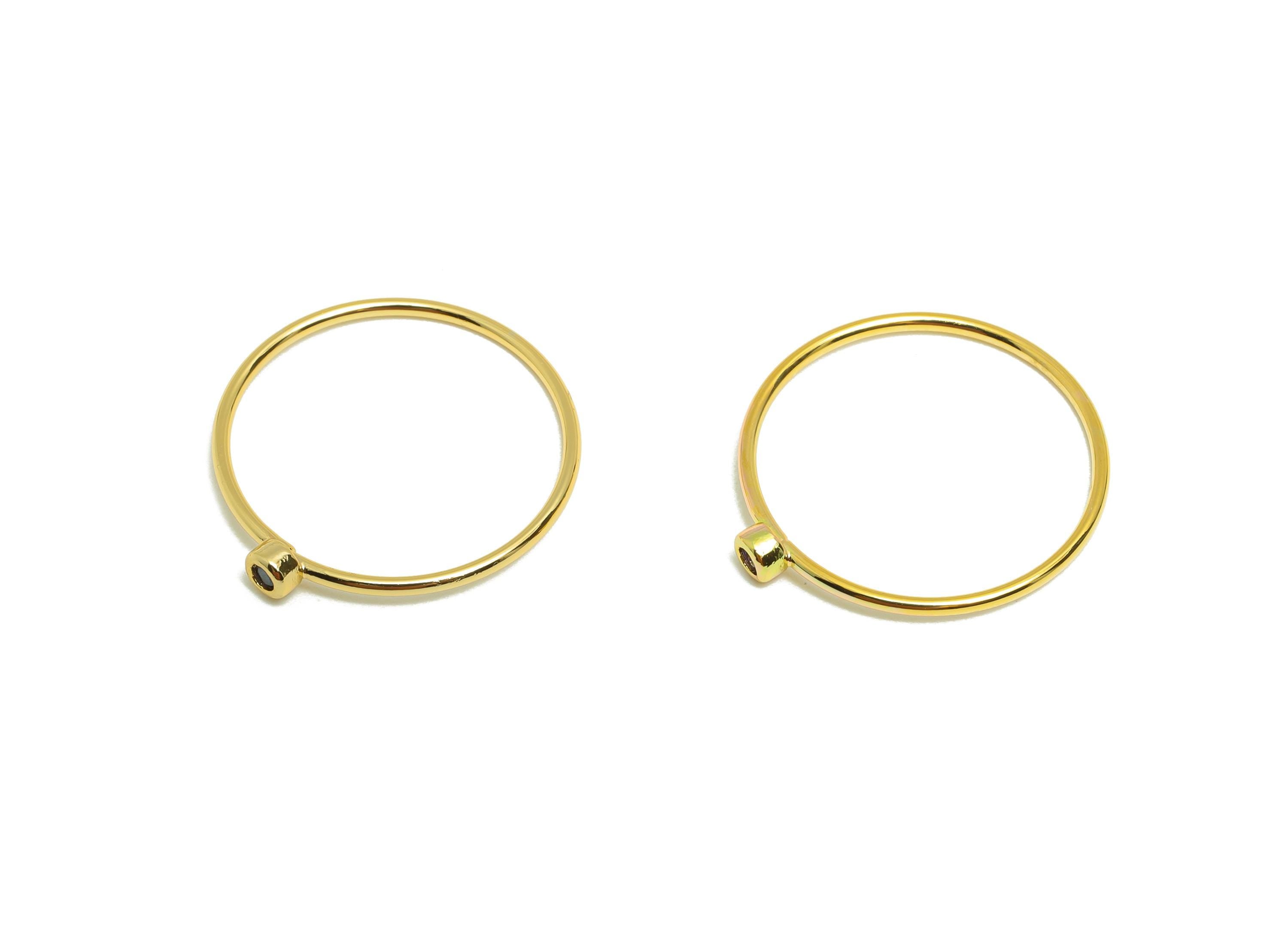 Brass Closed Zircon Ring - Gold Minimalist Hoop Ring for Women - Purple red Circle Ring - 18K Real Gold Plating - 19.2x17.8x2.7mm - RGP9102D - DOMEDBAZAAR